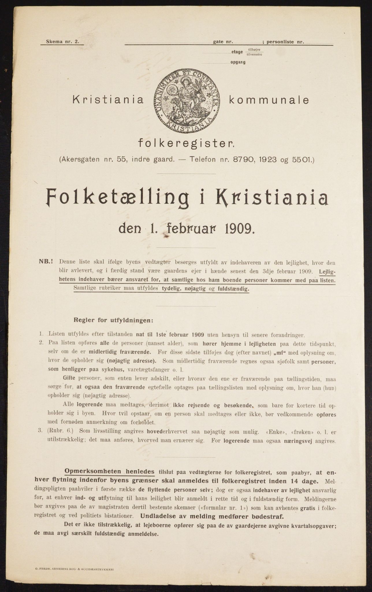 OBA, Municipal Census 1909 for Kristiania, 1909, p. 29