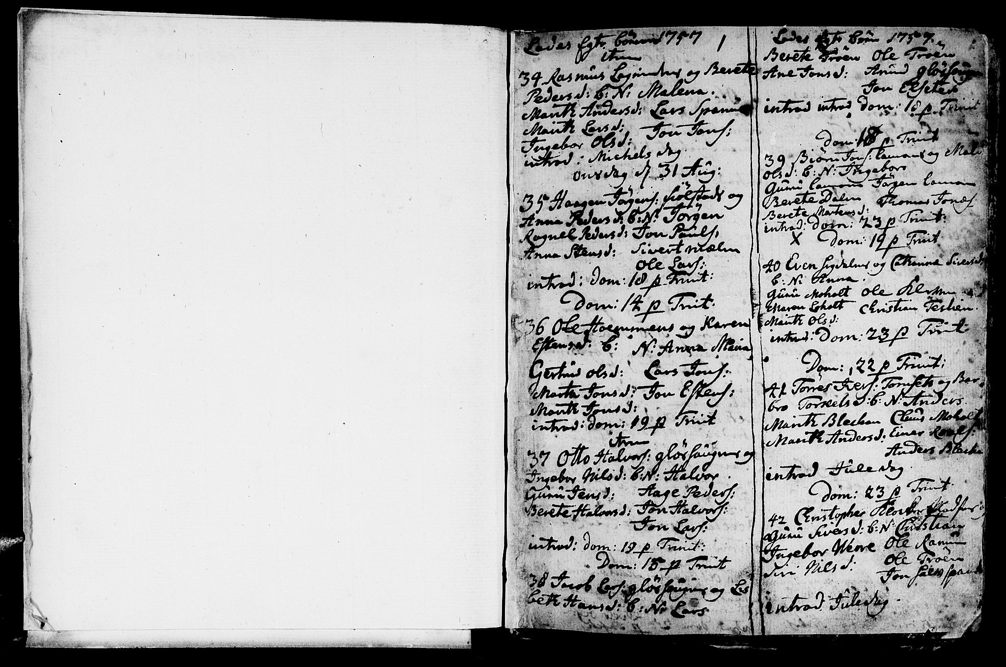 Ministerialprotokoller, klokkerbøker og fødselsregistre - Sør-Trøndelag, SAT/A-1456/606/L0305: Parish register (copy) no. 606C01, 1757-1819, p. 1