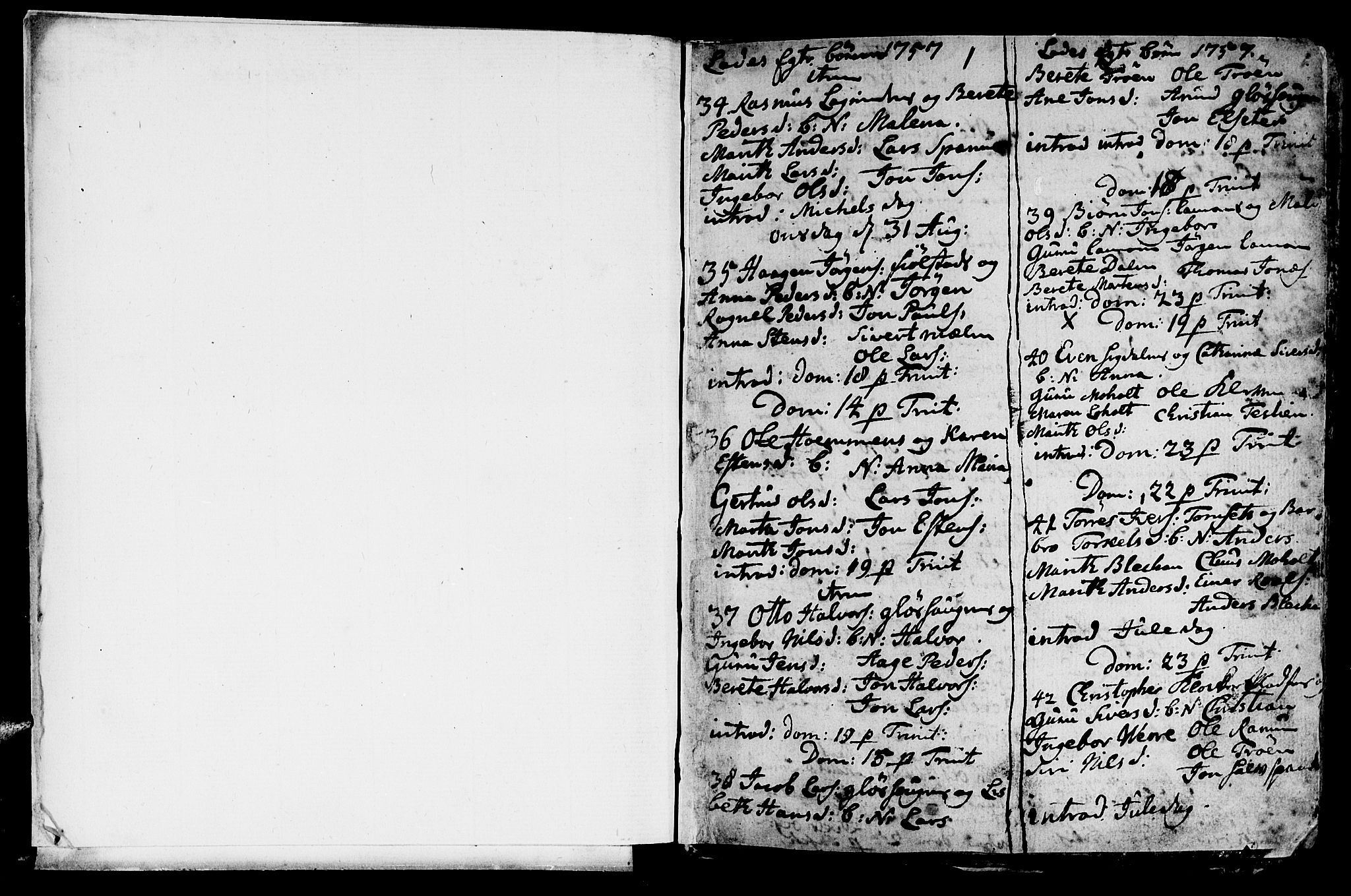 Ministerialprotokoller, klokkerbøker og fødselsregistre - Sør-Trøndelag, AV/SAT-A-1456/606/L0305: Parish register (copy) no. 606C01, 1757-1819, p. 1