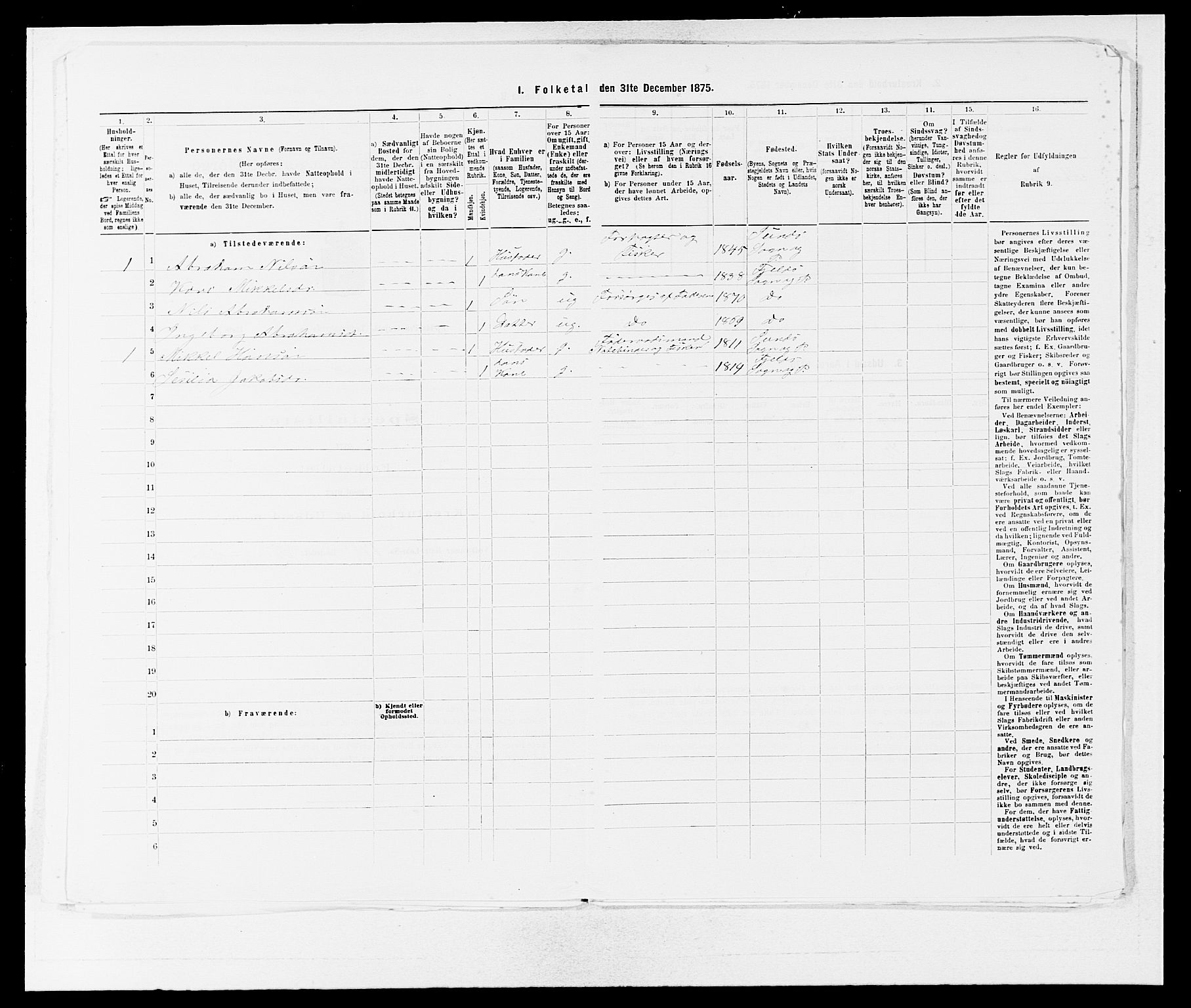 SAB, 1875 census for 1246P Fjell, 1875, p. 136