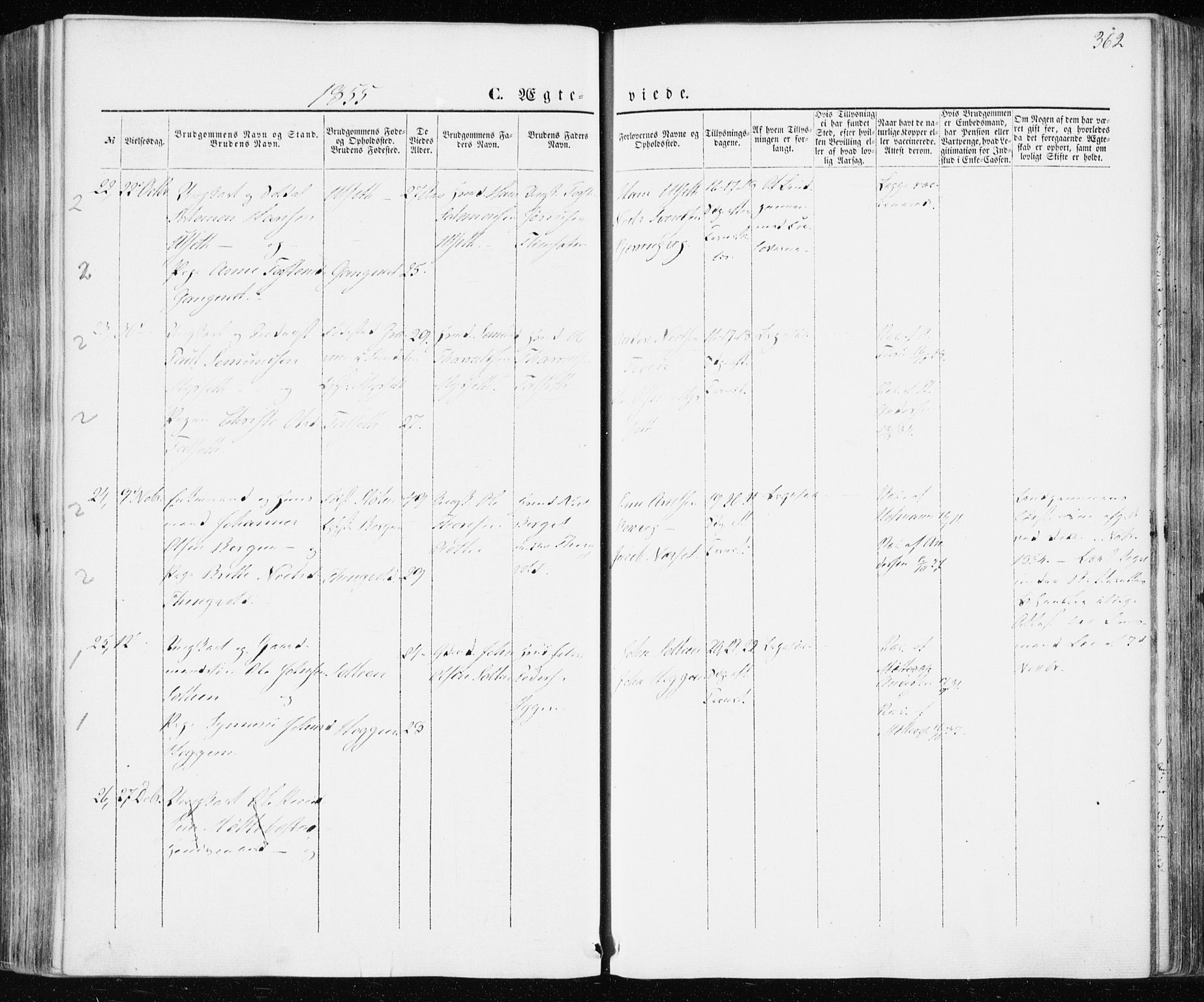 Ministerialprotokoller, klokkerbøker og fødselsregistre - Møre og Romsdal, AV/SAT-A-1454/586/L0984: Parish register (official) no. 586A10, 1844-1856, p. 362