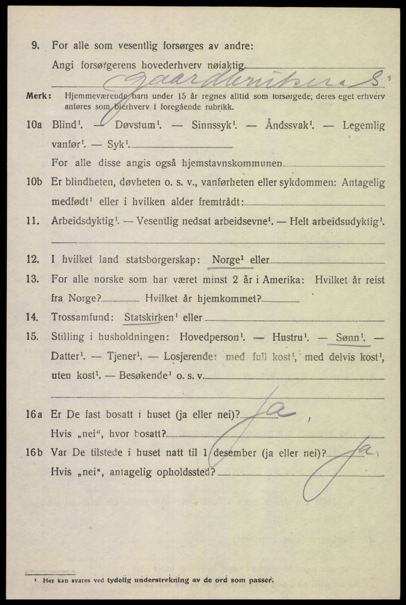 SAK, 1920 census for Kvinesdal, 1920, p. 1822