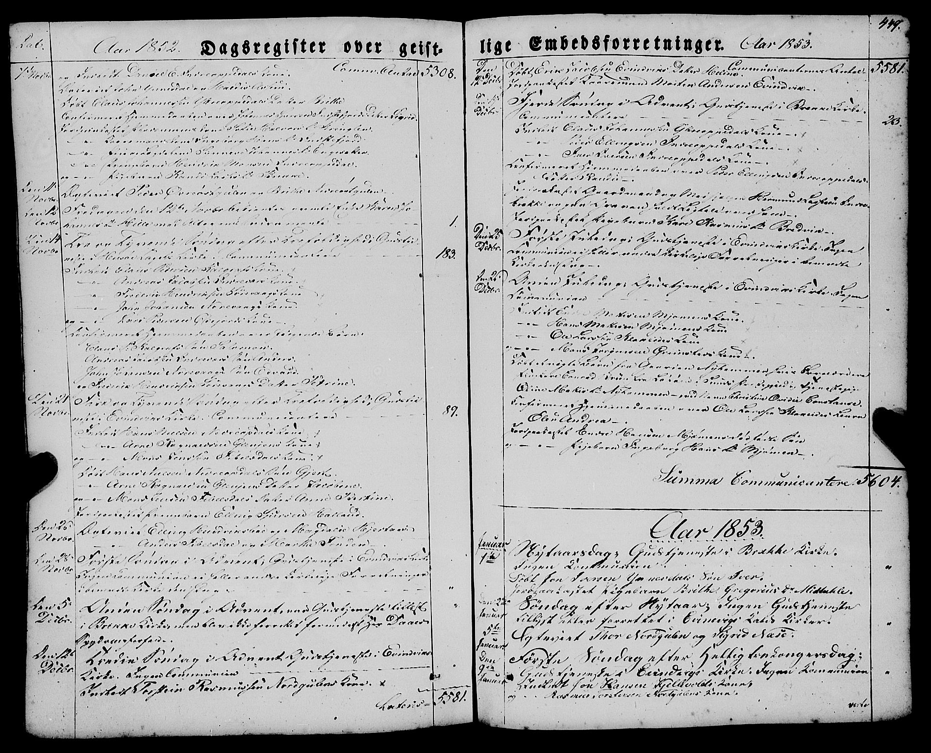 Gulen sokneprestembete, SAB/A-80201/H/Haa/Haaa/L0021: Parish register (official) no. A 21, 1848-1858, p. 449