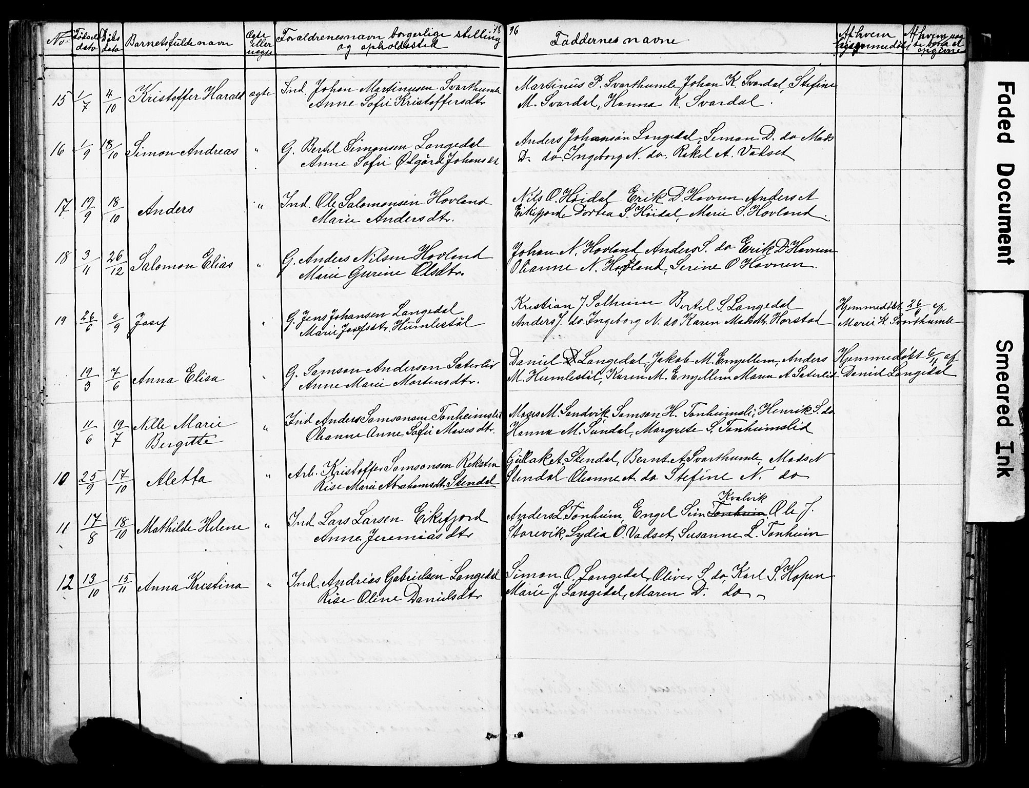 Kinn sokneprestembete, AV/SAB-A-80801/H/Hab/Habe/L0001: Parish register (copy) no. E 1, 1864-1899, p. 76