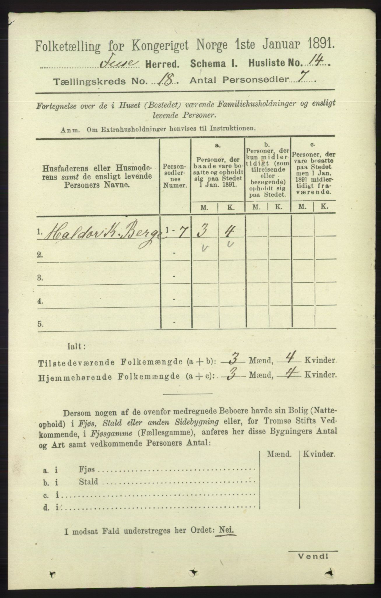 RA, 1891 census for 1241 Fusa, 1891, p. 4106