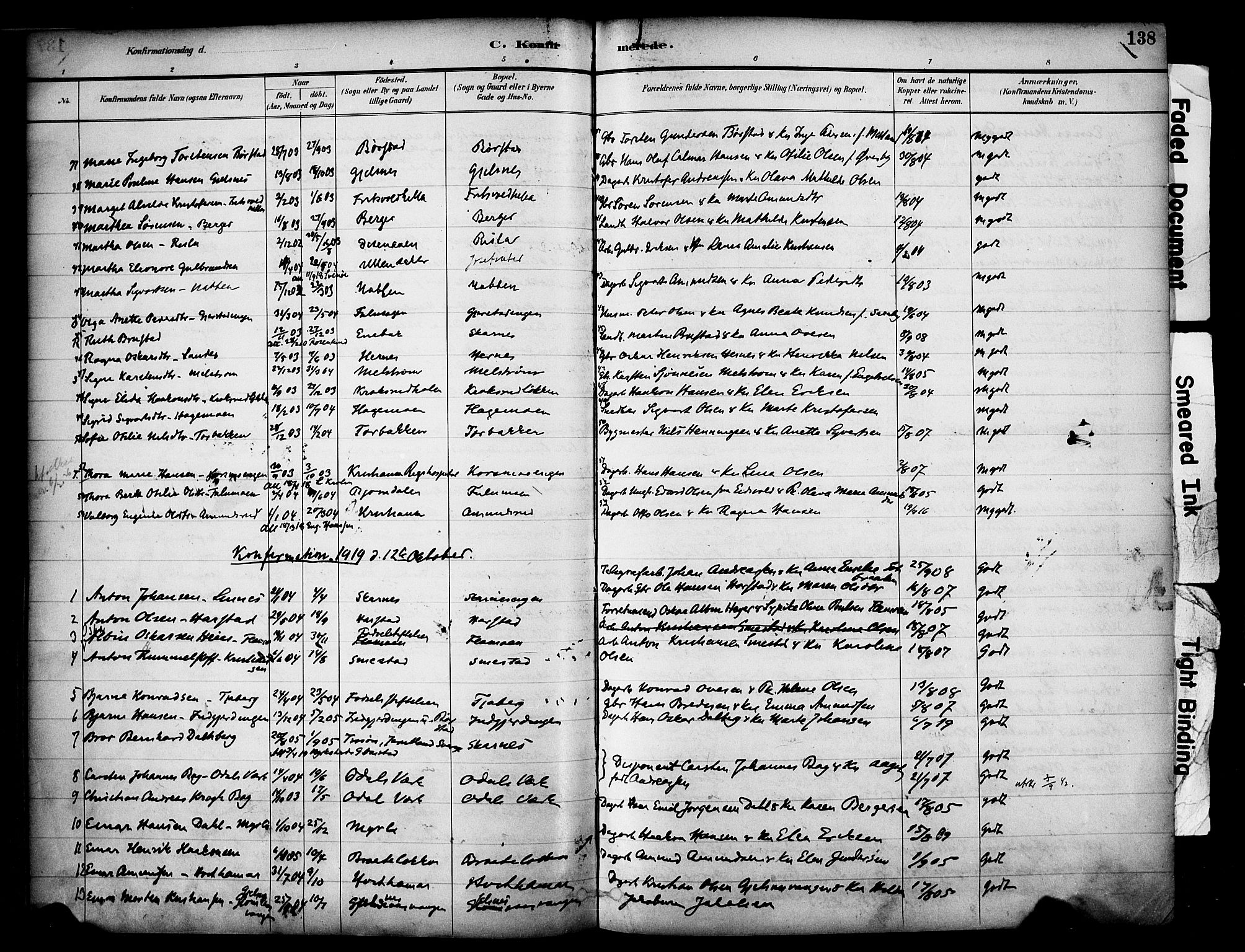 Sør-Odal prestekontor, SAH/PREST-030/H/Ha/Haa/L0007: Parish register (official) no. 7, 1886-1925, p. 138