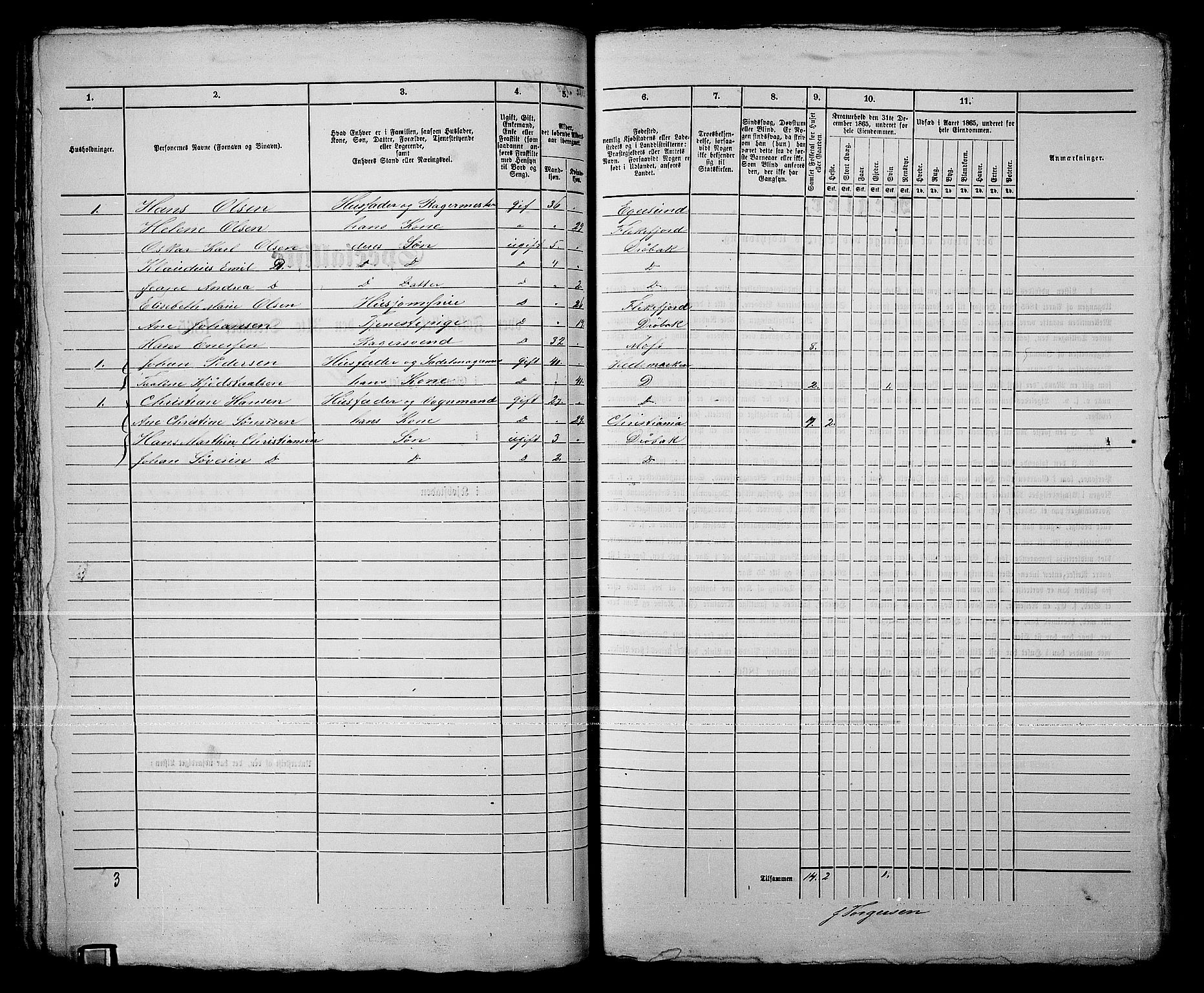 RA, 1865 census for Drøbak/Drøbak, 1865, p. 169