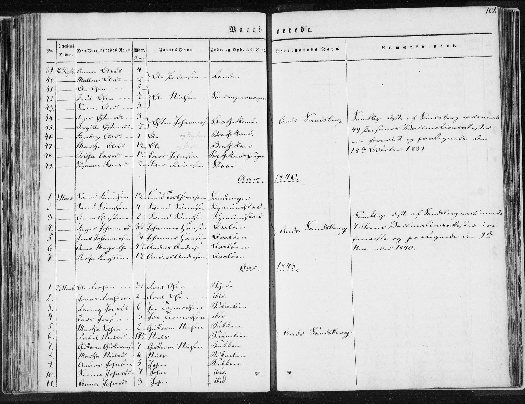 Hjelmeland sokneprestkontor, AV/SAST-A-101843/01/IV/L0007: Parish register (official) no. A 7, 1834-1850, p. 102