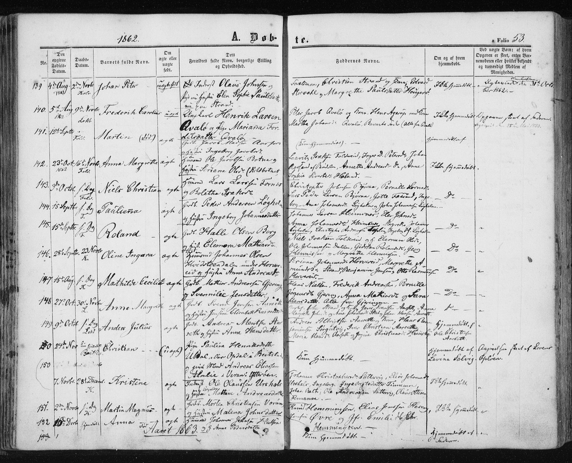 Ministerialprotokoller, klokkerbøker og fødselsregistre - Nord-Trøndelag, SAT/A-1458/780/L0641: Parish register (official) no. 780A06, 1857-1874, p. 53