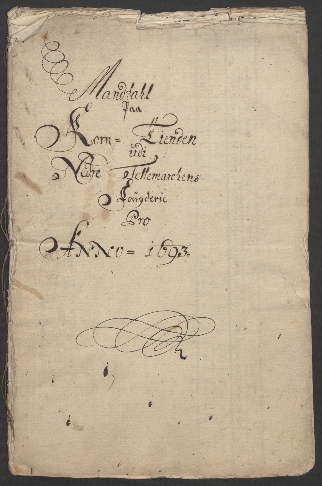 Rentekammeret inntil 1814, Reviderte regnskaper, Fogderegnskap, RA/EA-4092/R35/L2091: Fogderegnskap Øvre og Nedre Telemark, 1690-1693, p. 251