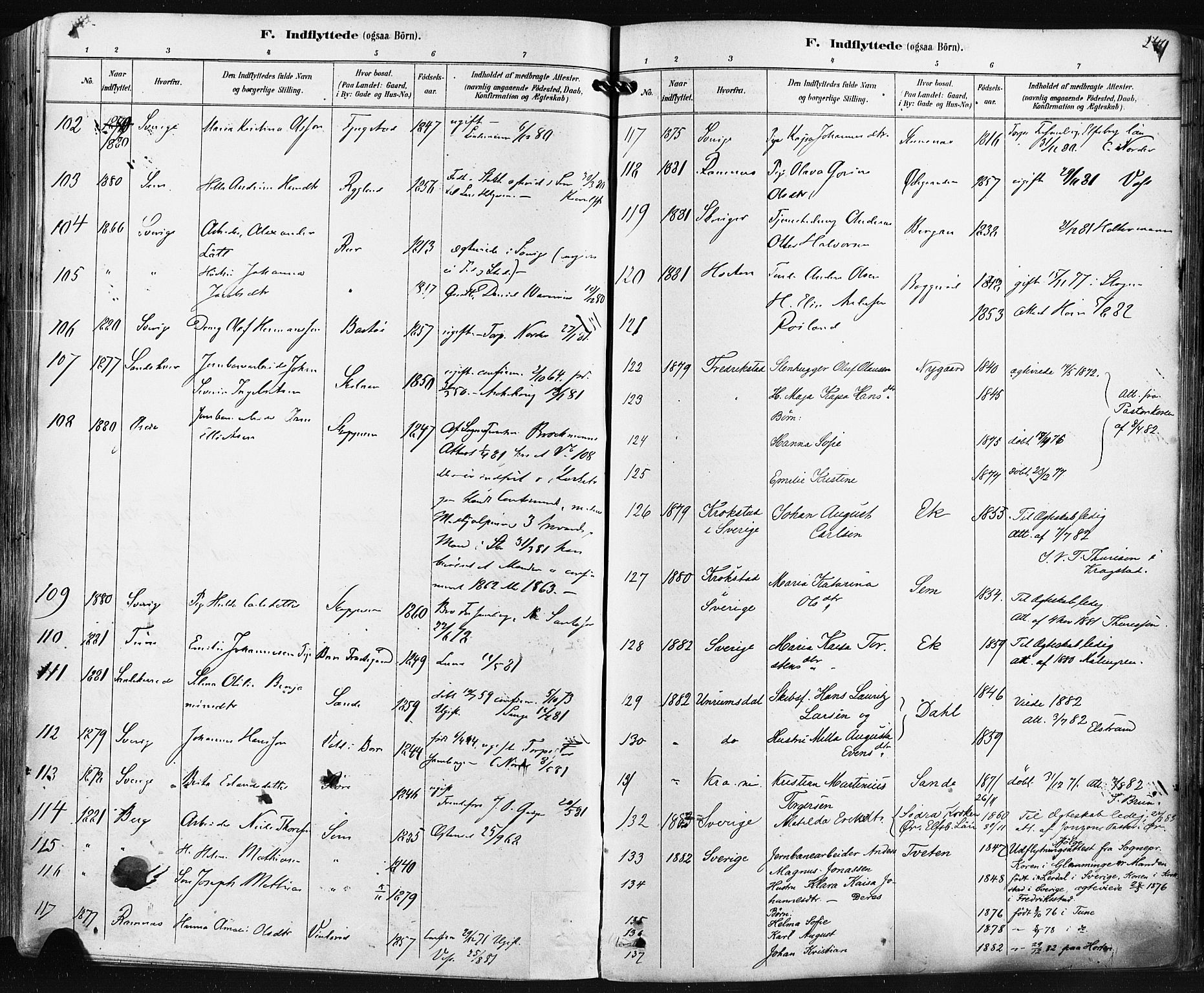 Borre kirkebøker, SAKO/A-338/F/Fa/L0009: Parish register (official) no. I 9, 1878-1896, p. 249