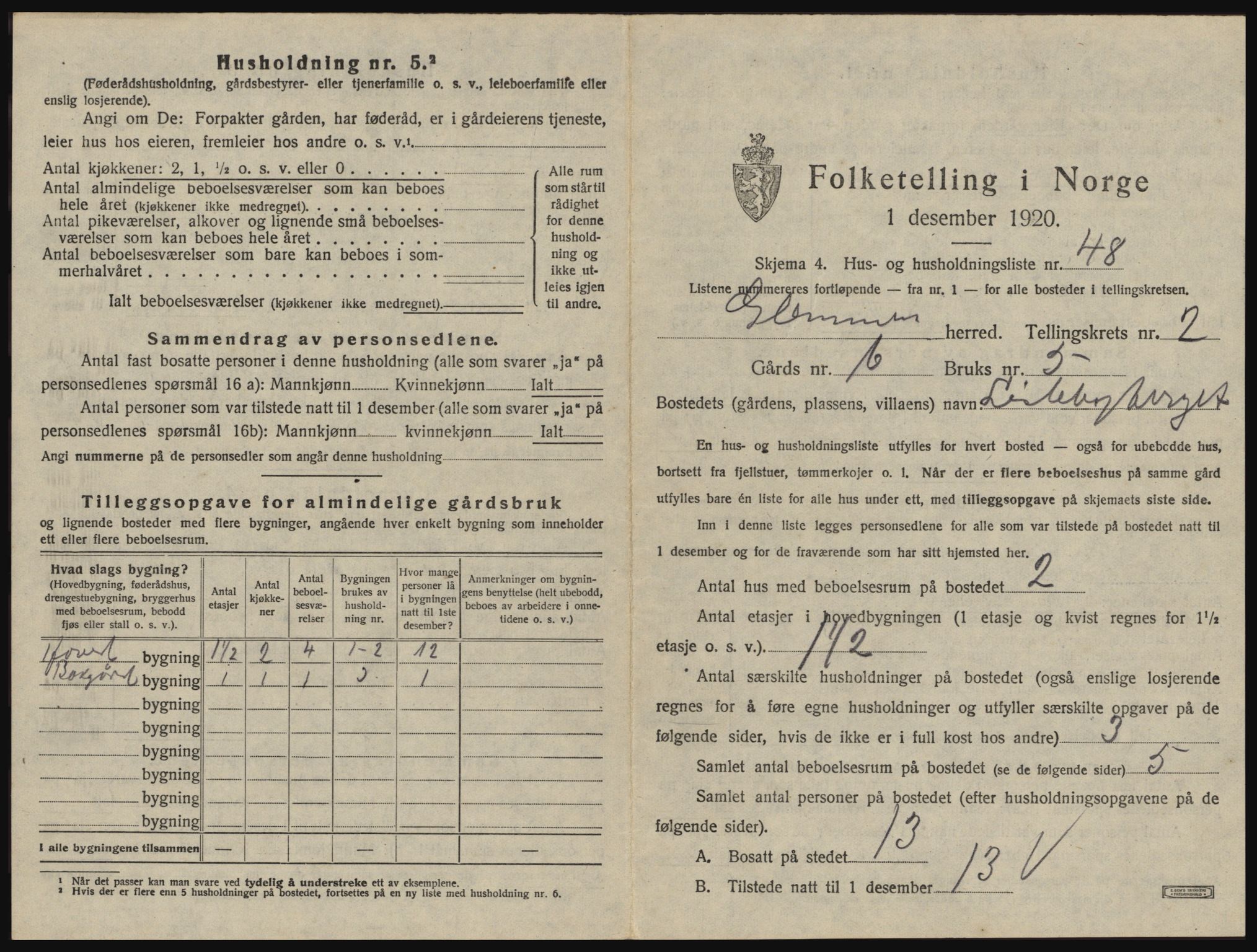 SAO, 1920 census for Glemmen, 1920, p. 293