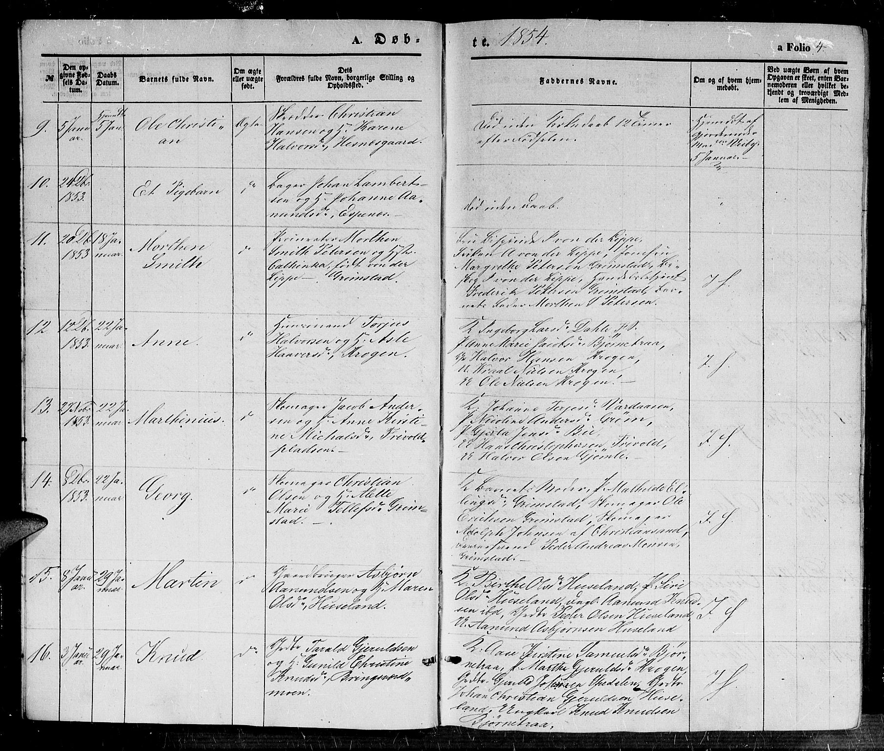 Fjære sokneprestkontor, AV/SAK-1111-0011/F/Fb/L0008: Parish register (copy) no. B 8, 1854-1867, p. 4