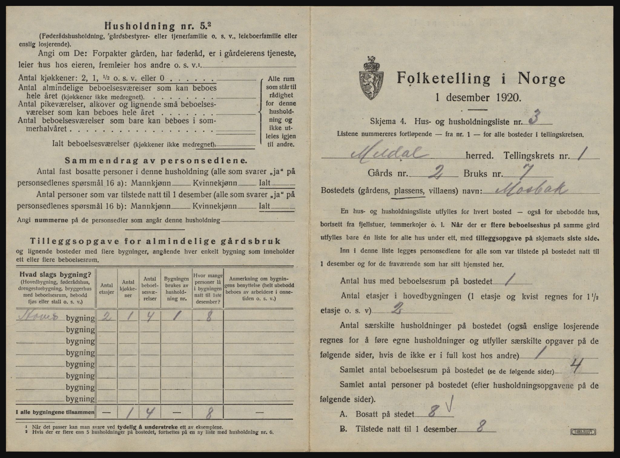 SAT, 1920 census for Meldal, 1920, p. 75