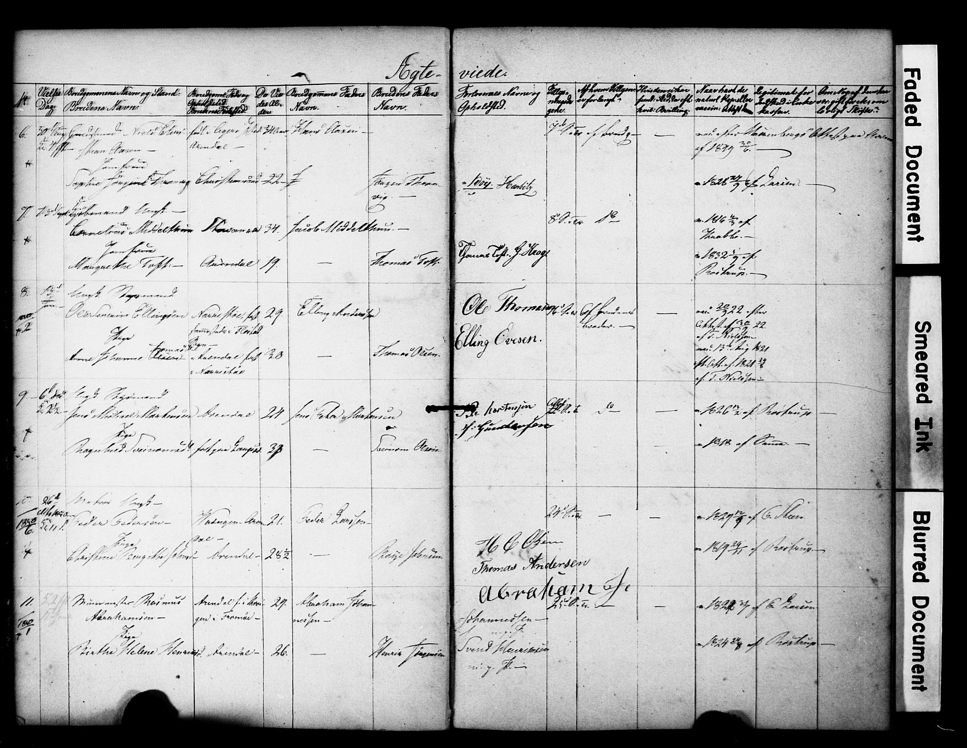 Arendal sokneprestkontor, Trefoldighet, AV/SAK-1111-0040/F/Fe/L0002: Banns register no. A VI 2, 1847-1871