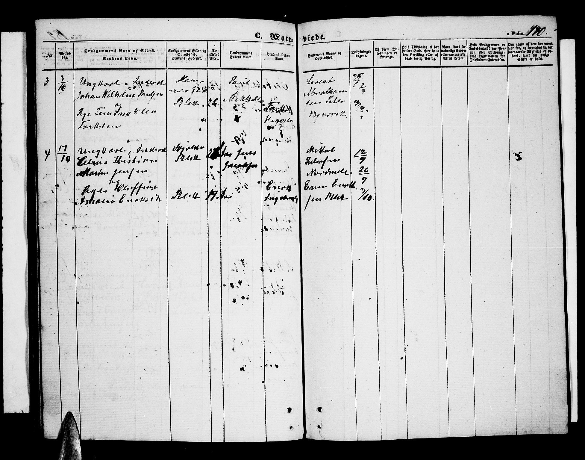Ministerialprotokoller, klokkerbøker og fødselsregistre - Nordland, SAT/A-1459/899/L1447: Parish register (copy) no. 899C02, 1855-1886, p. 190
