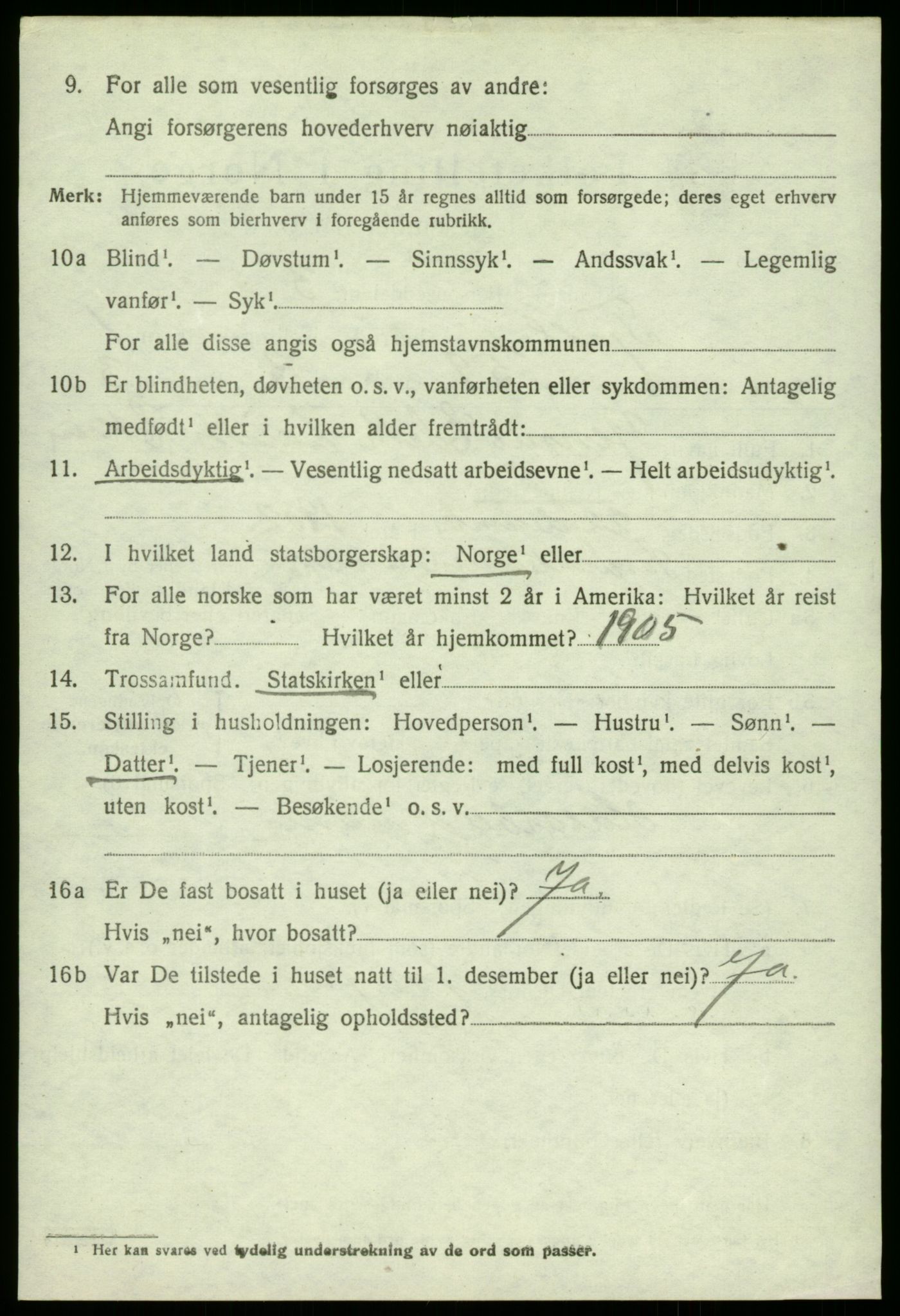 SAB, 1920 census for Fjell, 1920, p. 2239