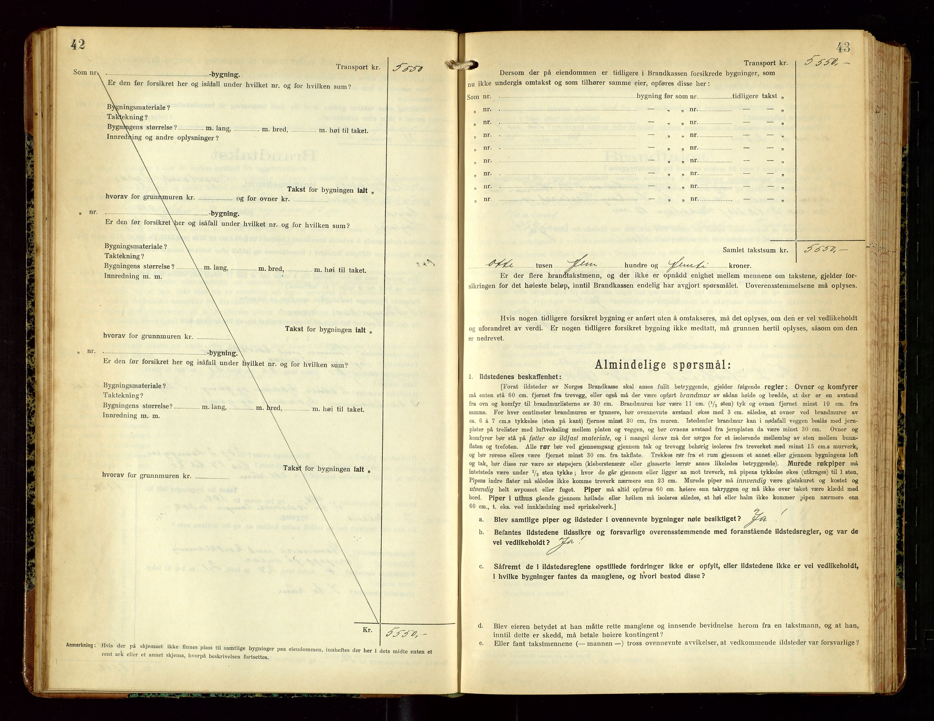 Høyland/Sandnes lensmannskontor, AV/SAST-A-100166/Gob/L0004: "Brandtakstprotokol", 1924-1933, p. 42-43