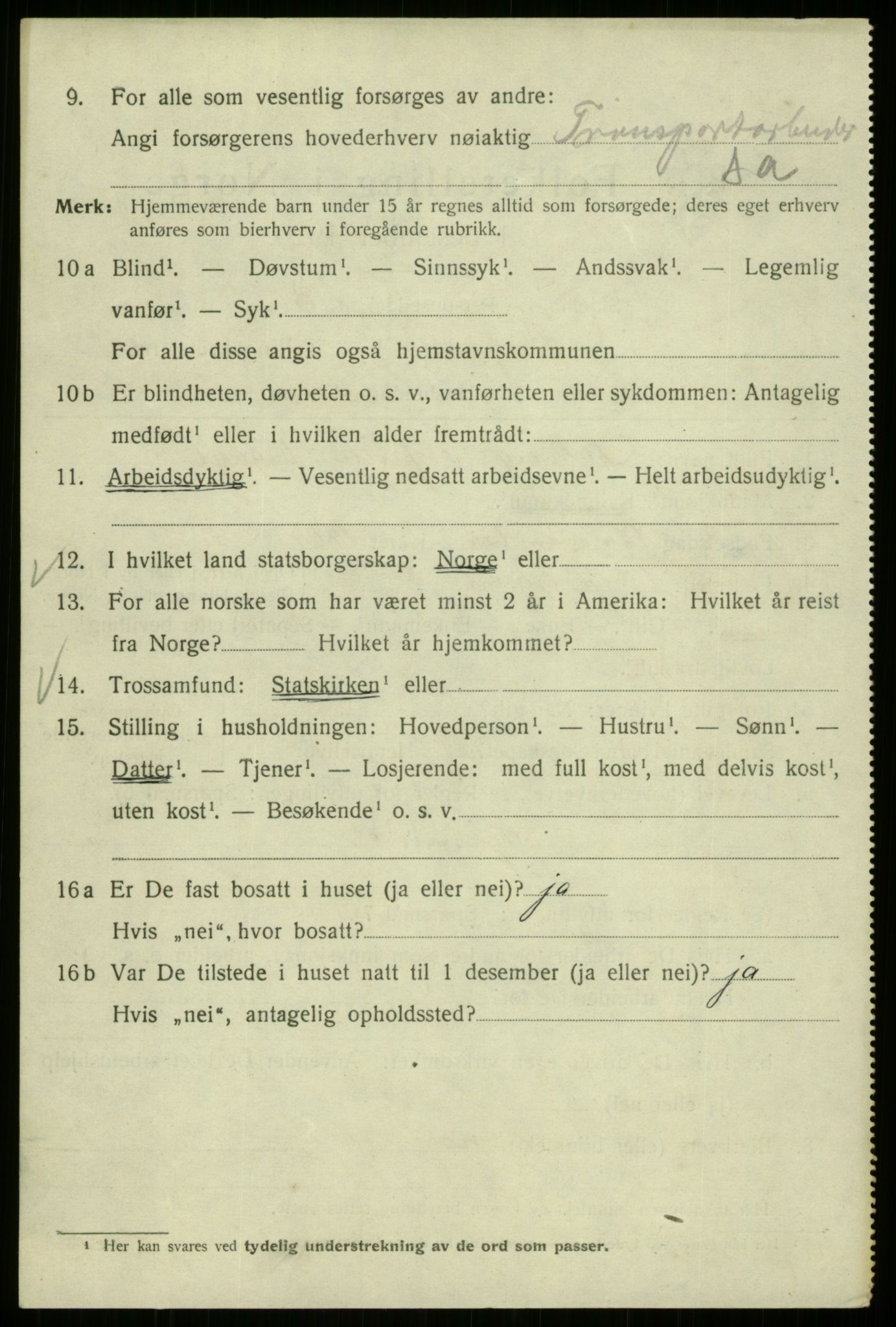 SAB, 1920 census for Bergen, 1920, p. 190431