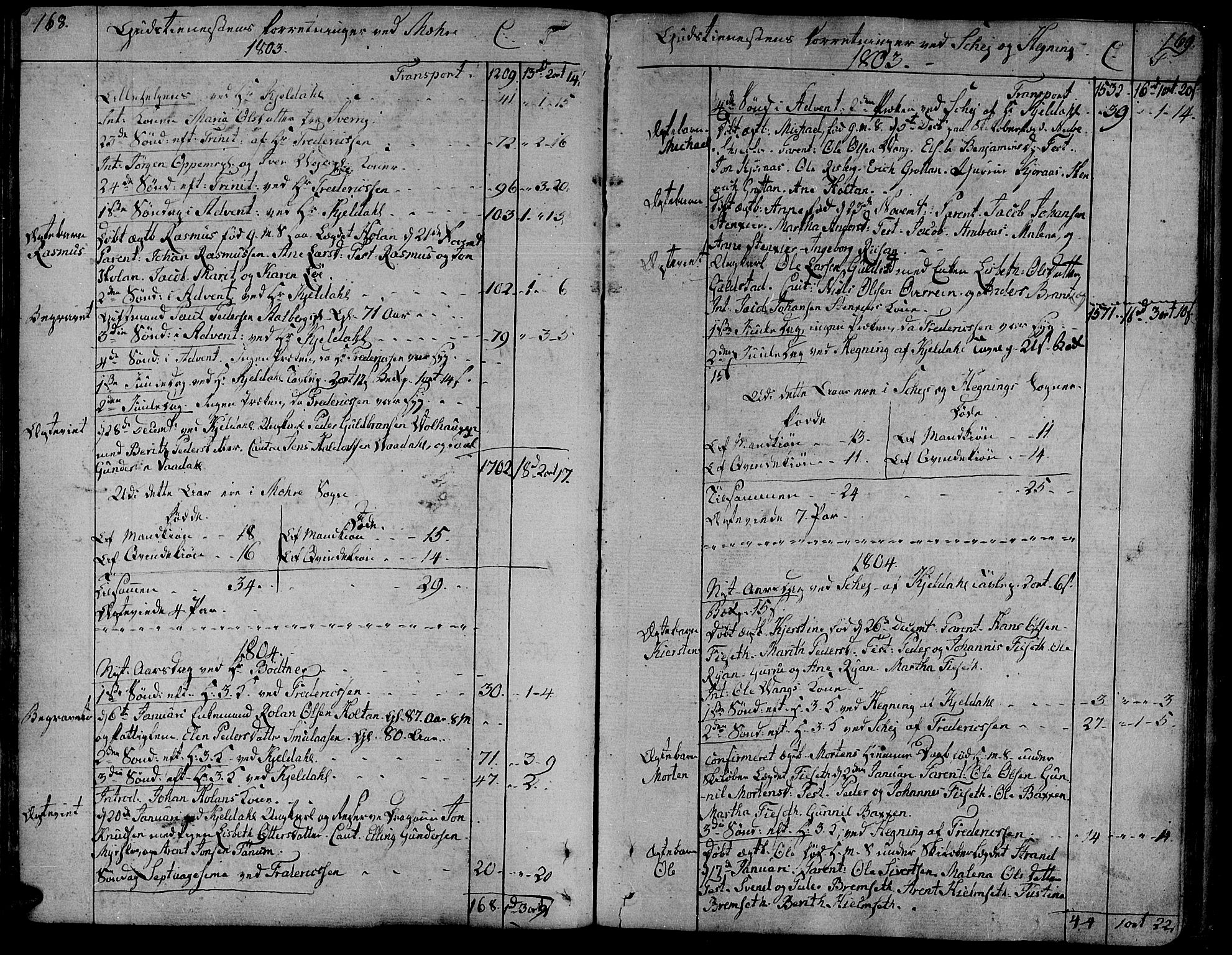Ministerialprotokoller, klokkerbøker og fødselsregistre - Nord-Trøndelag, SAT/A-1458/735/L0332: Parish register (official) no. 735A03, 1795-1816, p. 168-169