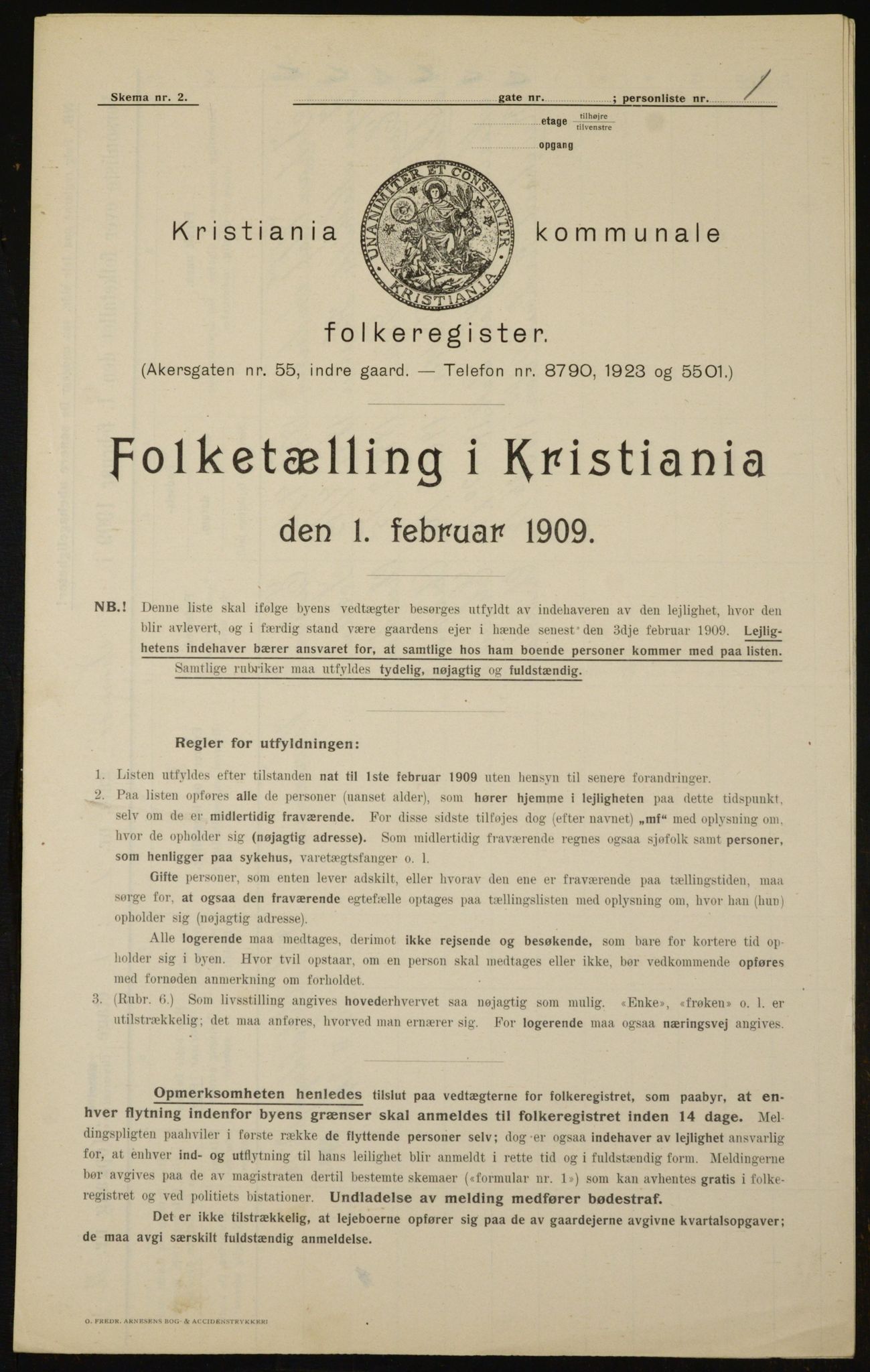 OBA, Municipal Census 1909 for Kristiania, 1909, p. 104848