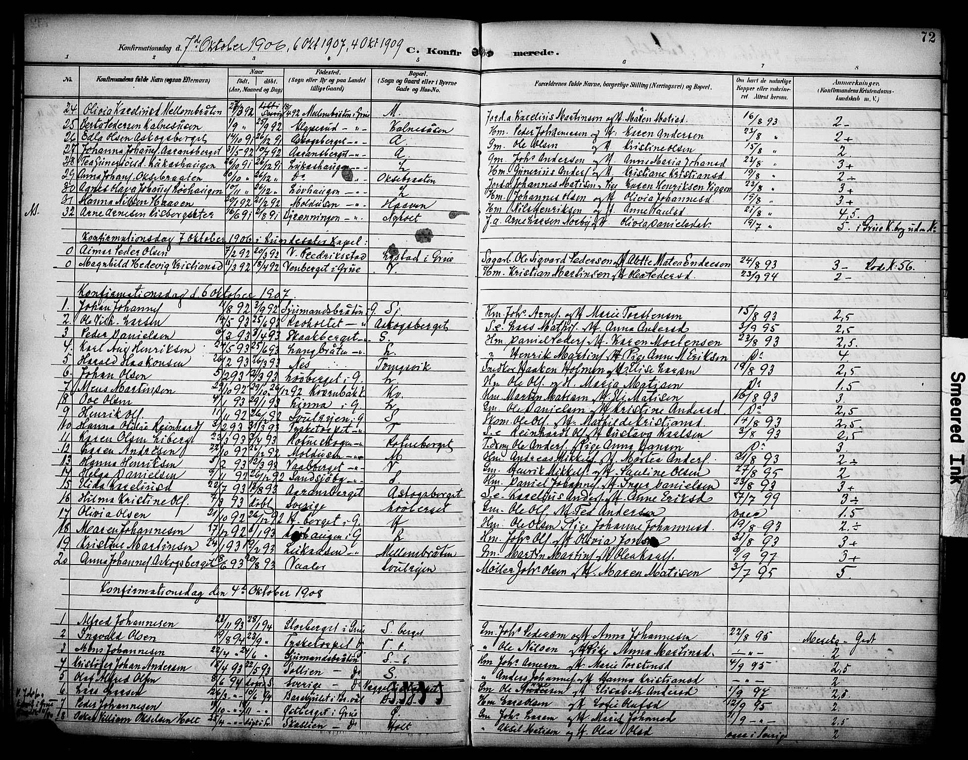 Grue prestekontor, AV/SAH-PREST-036/H/Ha/Haa/L0014: Parish register (official) no. 14, 1898-1915, p. 72