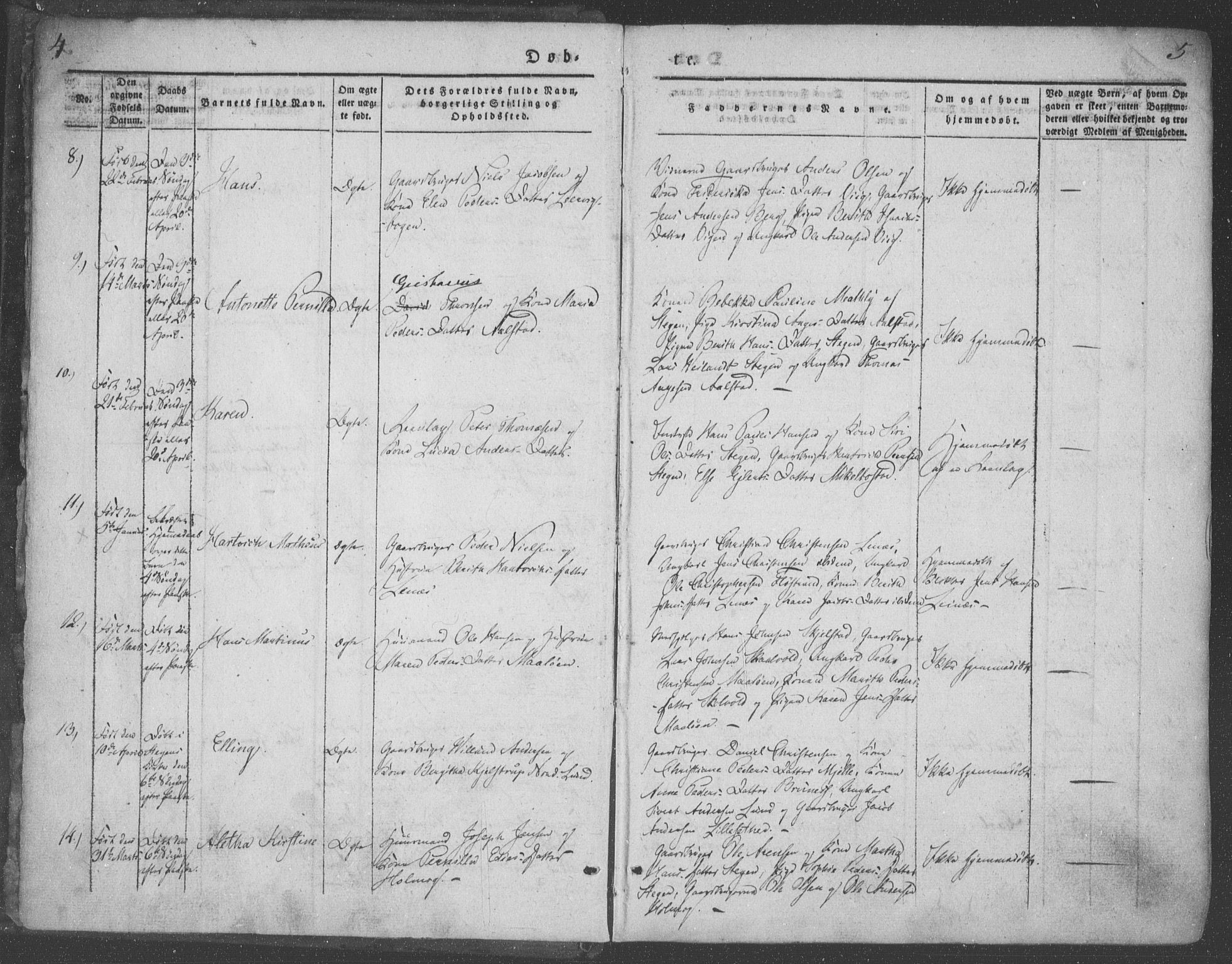 Ministerialprotokoller, klokkerbøker og fødselsregistre - Nordland, AV/SAT-A-1459/855/L0799: Parish register (official) no. 855A07, 1834-1852, p. 4-5