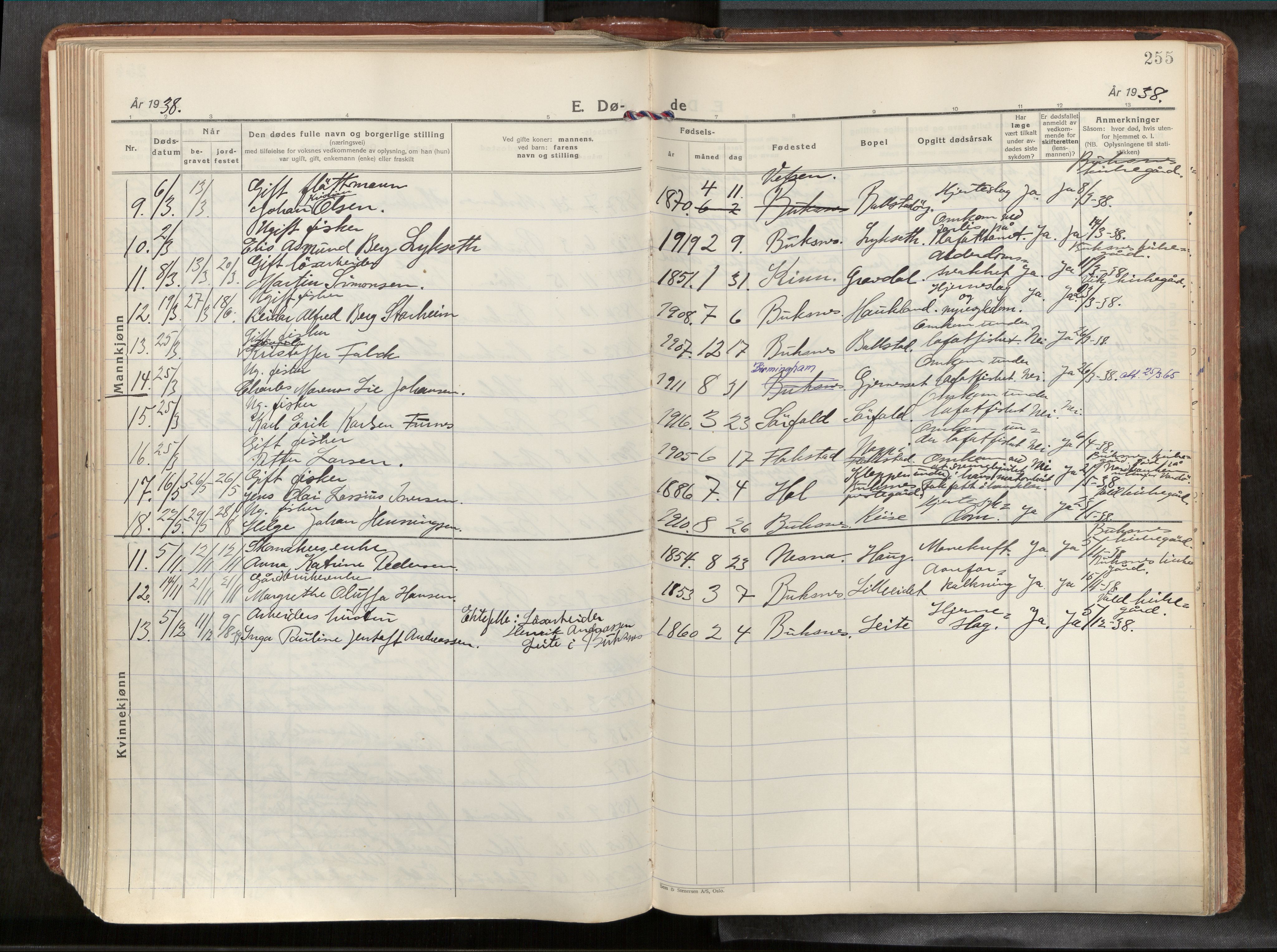 Ministerialprotokoller, klokkerbøker og fødselsregistre - Nordland, AV/SAT-A-1459/881/L1161: Parish register (official) no. 881A14, 1932-1955, p. 255