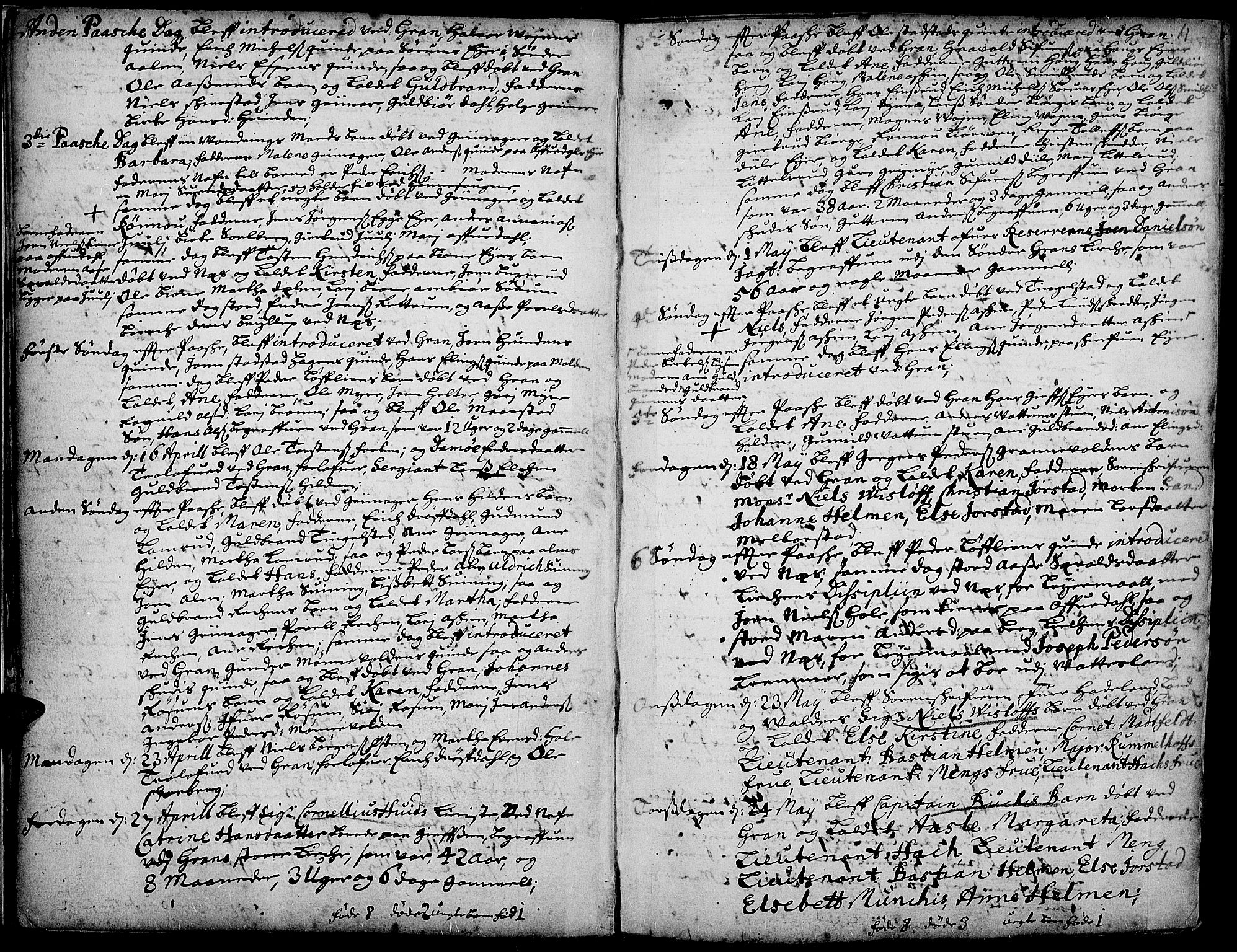Gran prestekontor, AV/SAH-PREST-112/H/Ha/Haa/L0001: Parish register (official) no. 1, 1707-1731, p. 11