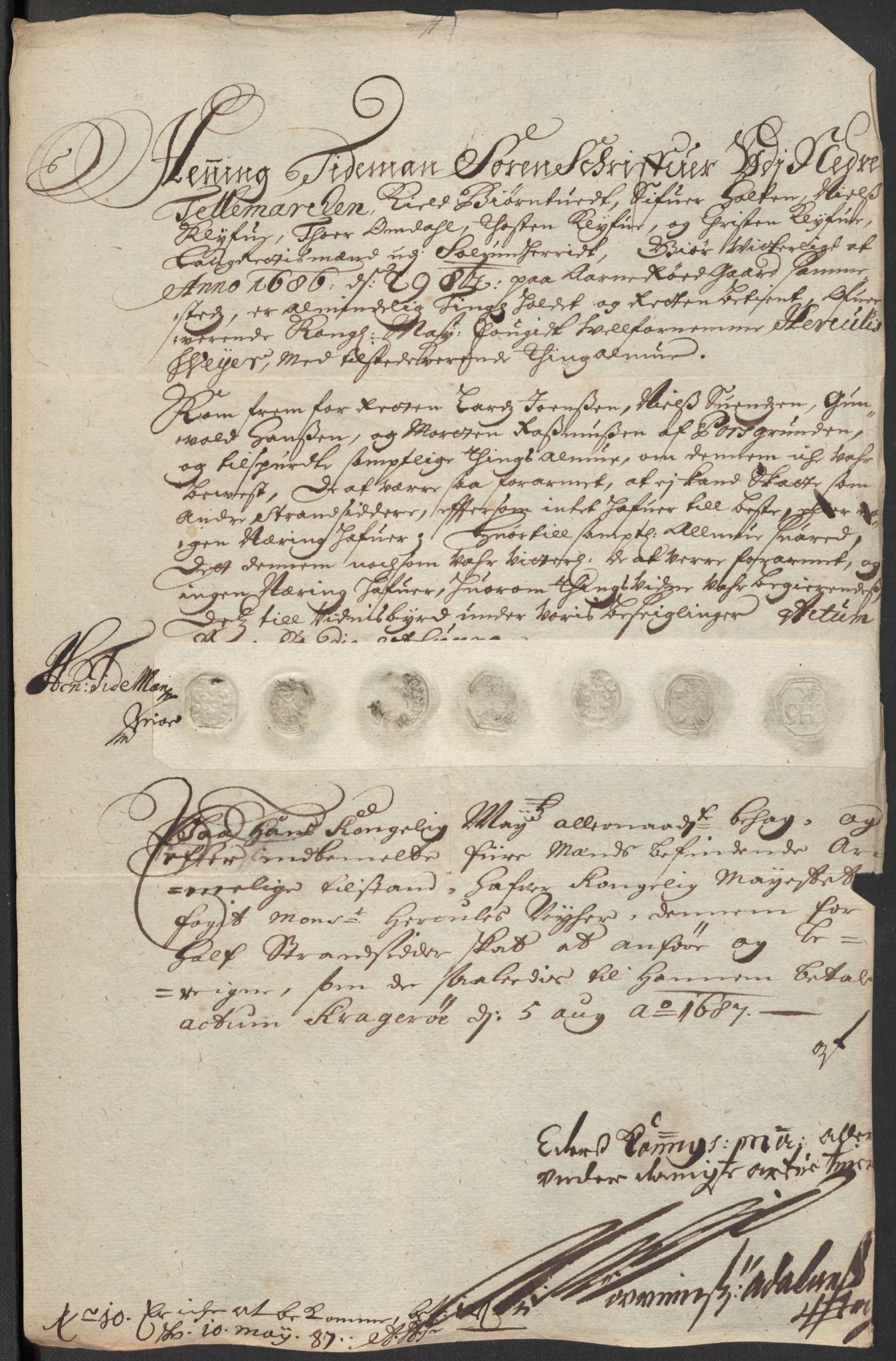 Rentekammeret inntil 1814, Reviderte regnskaper, Fogderegnskap, AV/RA-EA-4092/R35/L2086: Fogderegnskap Øvre og Nedre Telemark, 1687-1689, p. 127