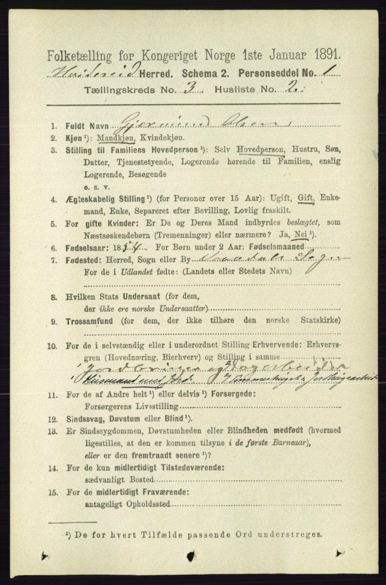 RA, 1891 census for 0829 Kviteseid, 1891, p. 508