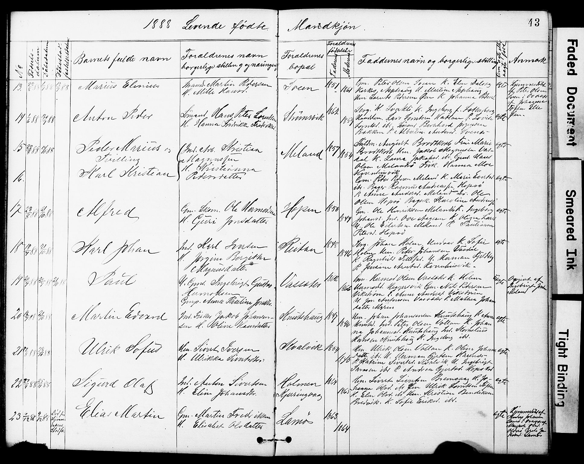 Ministerialprotokoller, klokkerbøker og fødselsregistre - Sør-Trøndelag, SAT/A-1456/634/L0541: Parish register (copy) no. 634C03, 1874-1891, p. 43