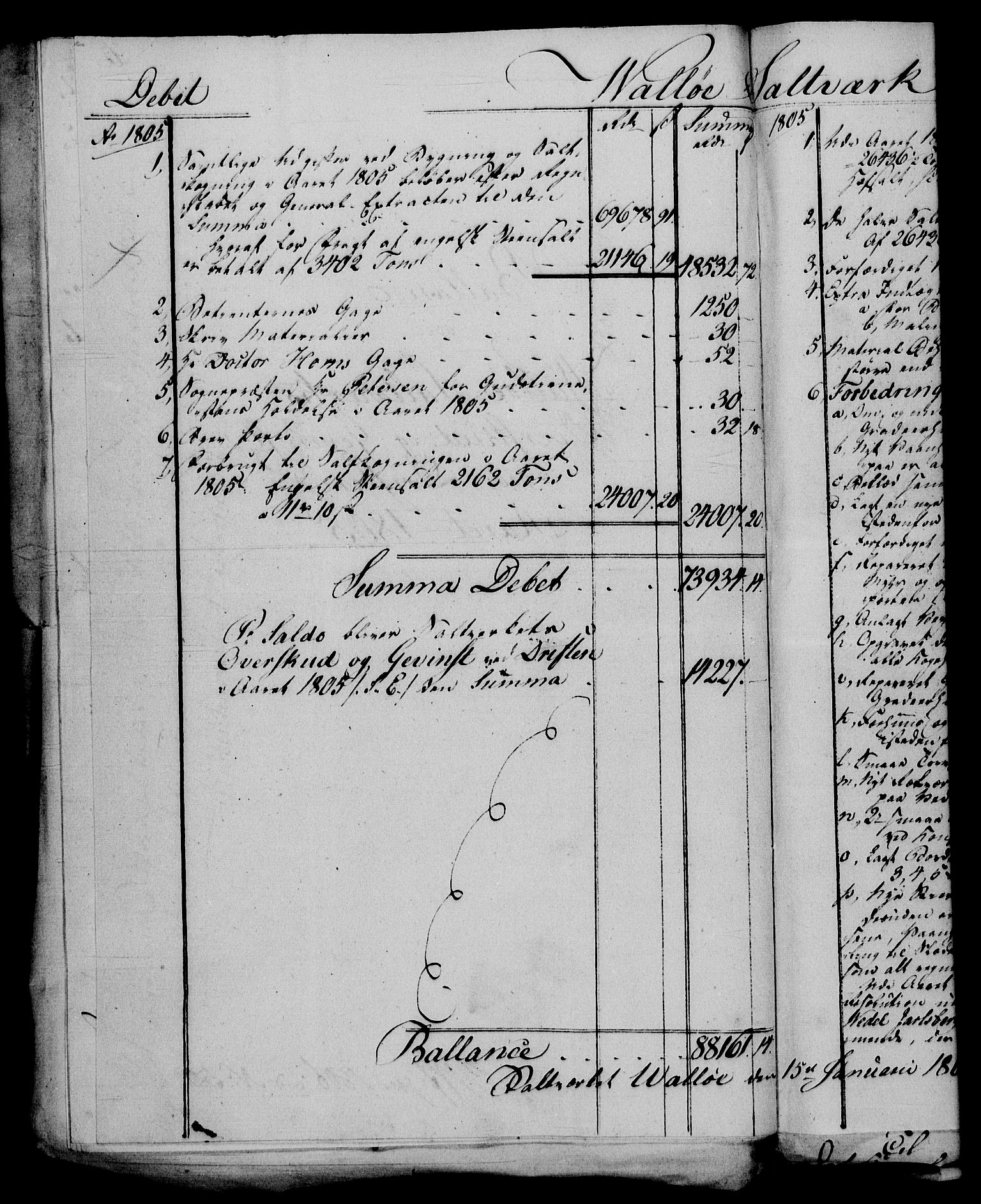 Rentekammeret, Renteskriverkontorene, RA/EA-3115/M/Mf/Mfb/L0007: Relasjons- og resolusjonsprotokoll med register (merket RK 54.13), 1805-1806