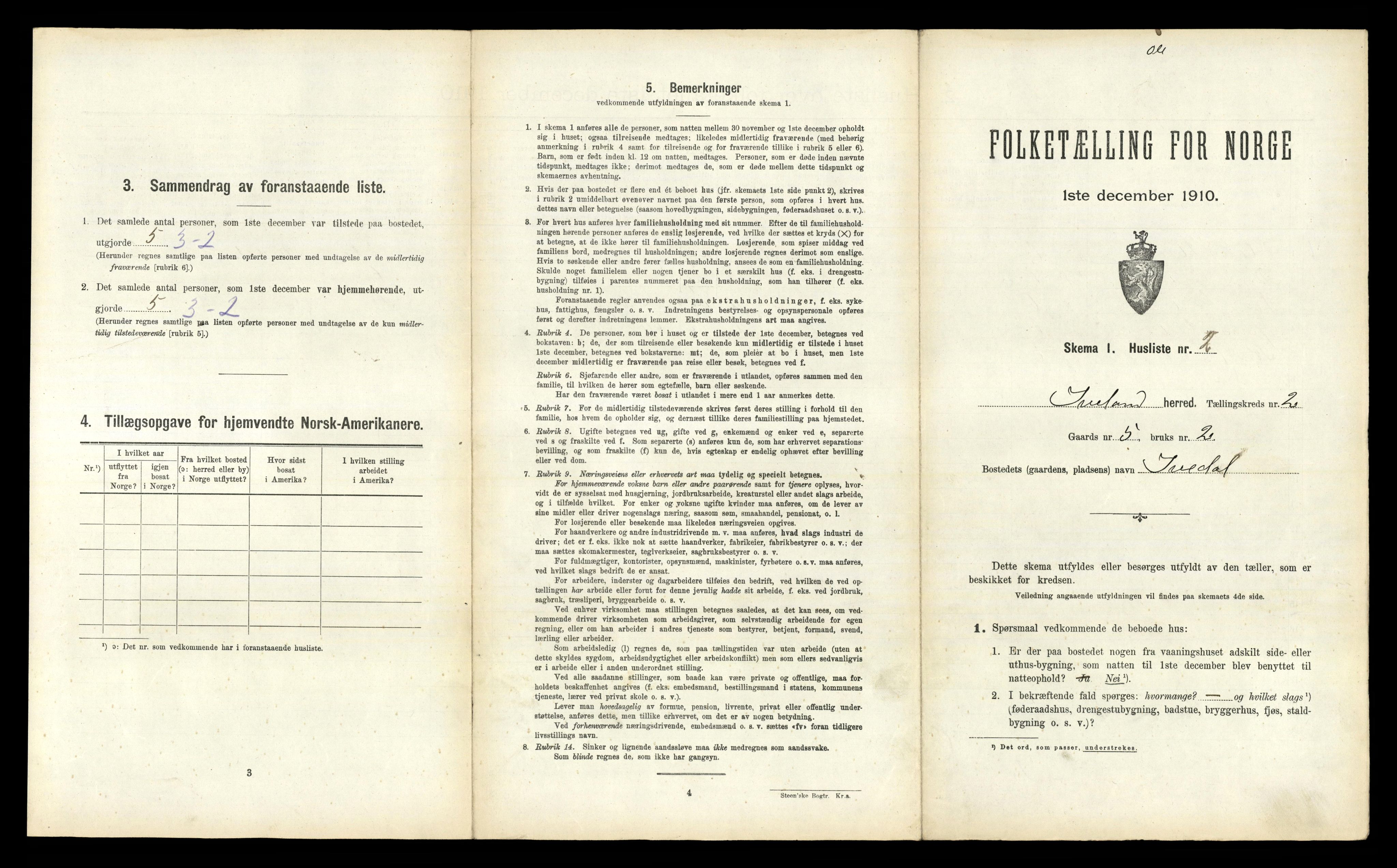 RA, 1910 census for Iveland, 1910, p. 69