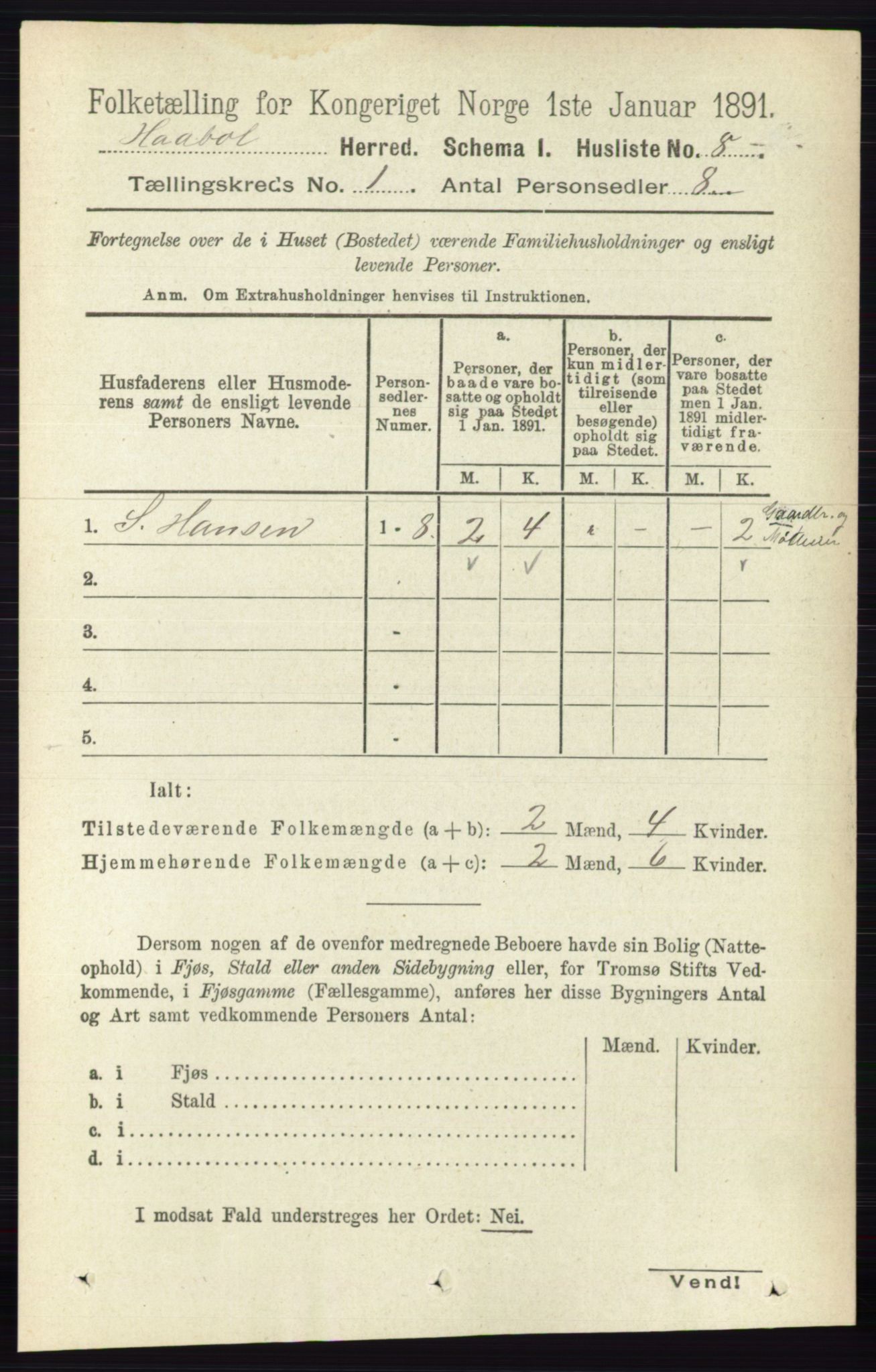 RA, 1891 census for 0138 Hobøl, 1891, p. 25