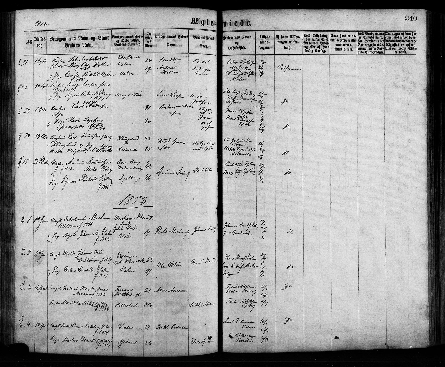 Fjelberg sokneprestembete, SAB/A-75201/H/Haa: Parish register (official) no. A 8, 1866-1879, p. 240