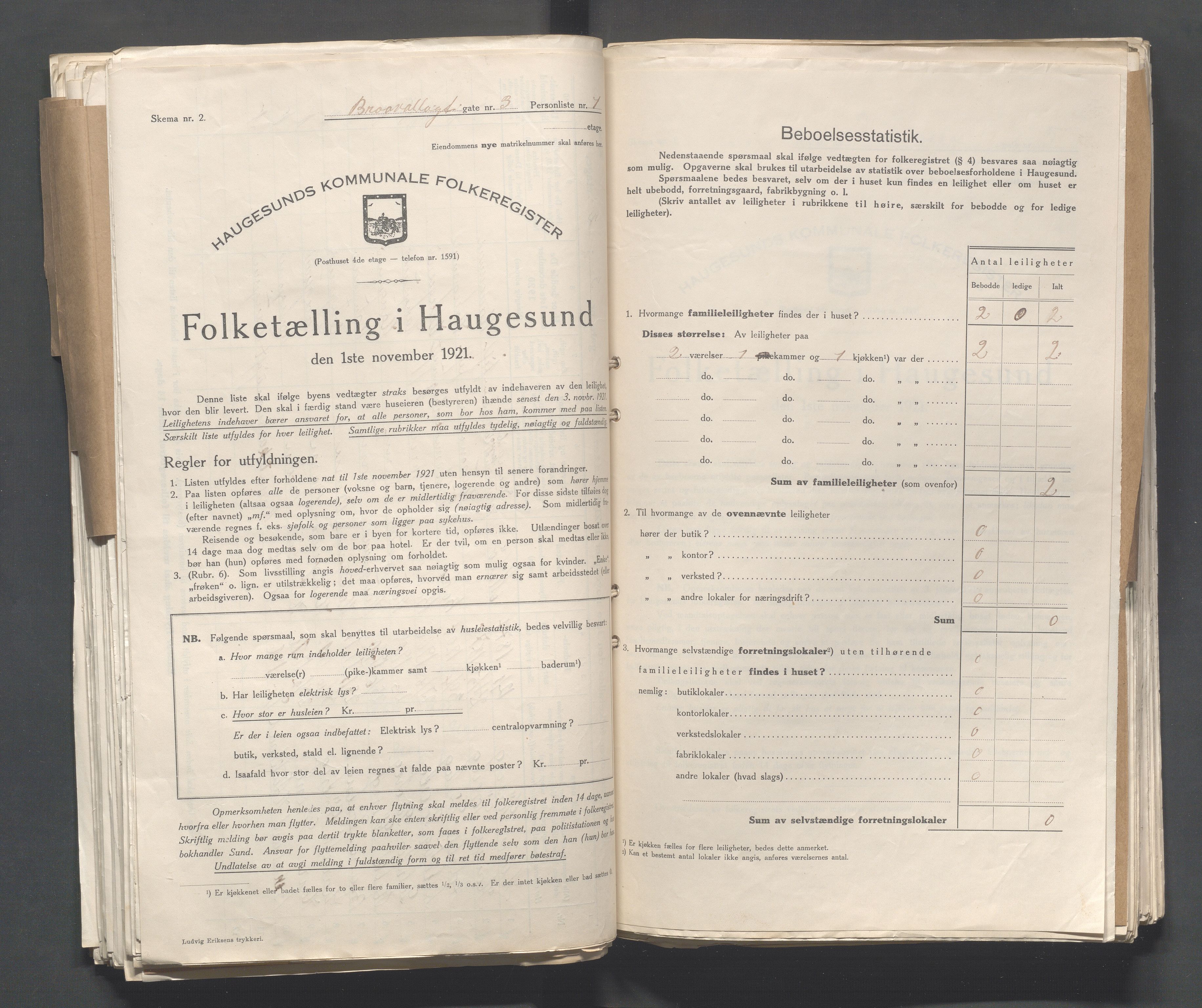 IKAR, Local census 1.11.1921 for Haugesund, 1921, p. 215