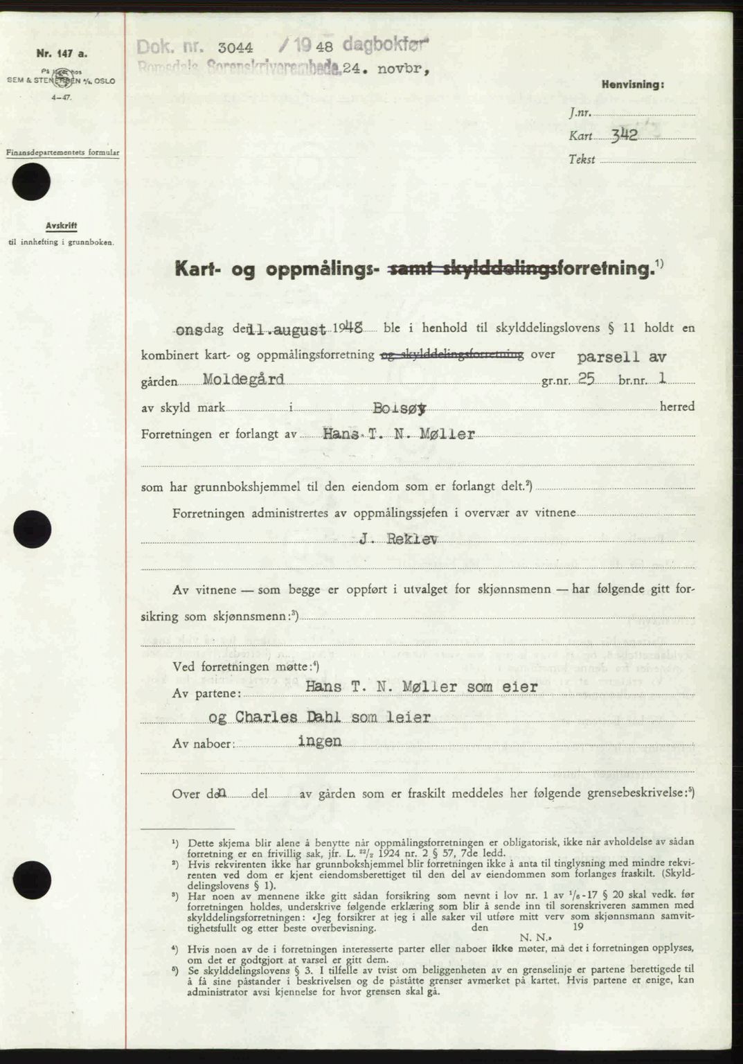 Romsdal sorenskriveri, AV/SAT-A-4149/1/2/2C: Mortgage book no. A27, 1948-1948, Diary no: : 3044/1948