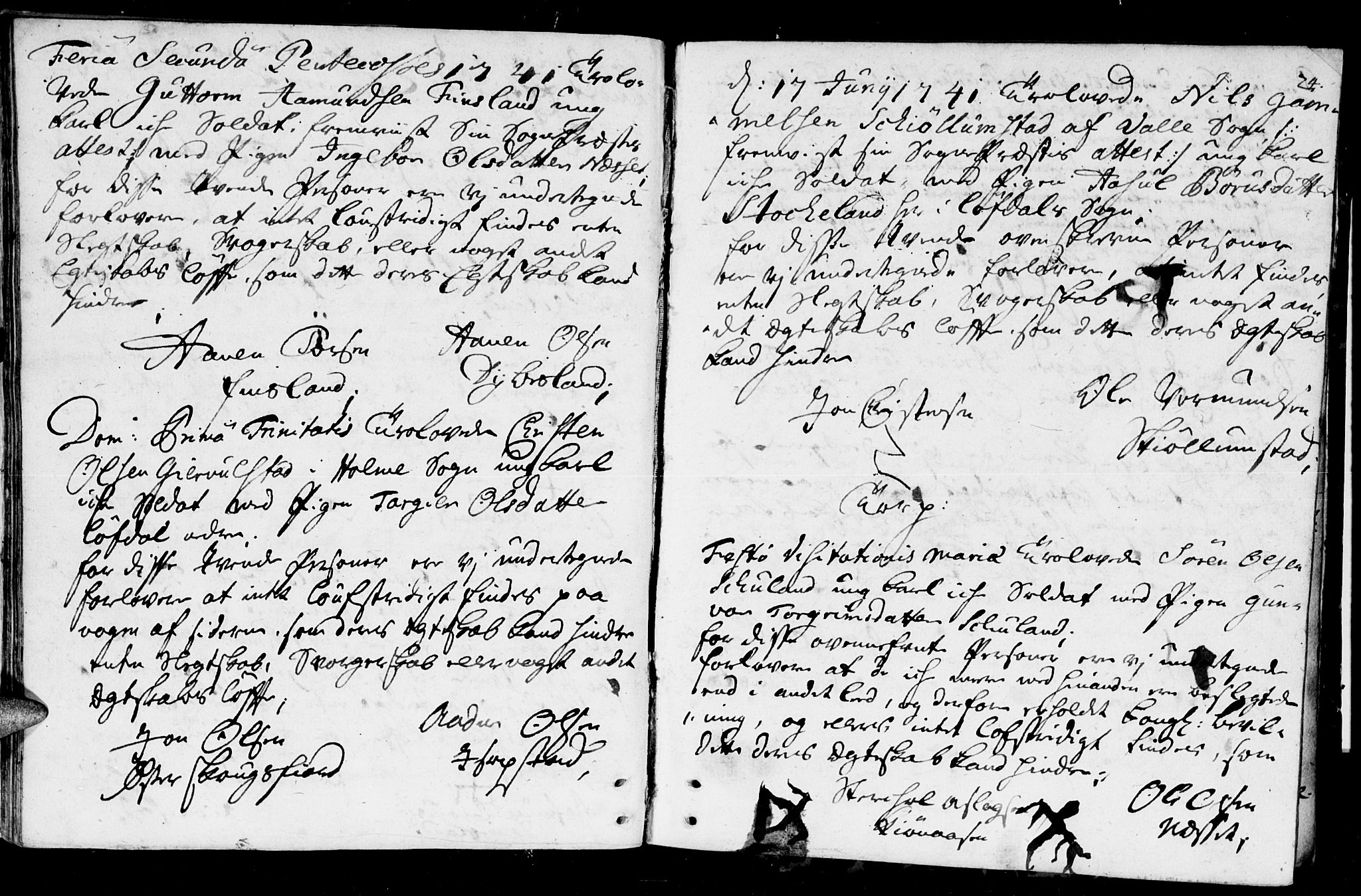 Holum sokneprestkontor, AV/SAK-1111-0022/F/Fa/Fab/L0001: Parish register (official) no. A 1, 1720-1752, p. 24