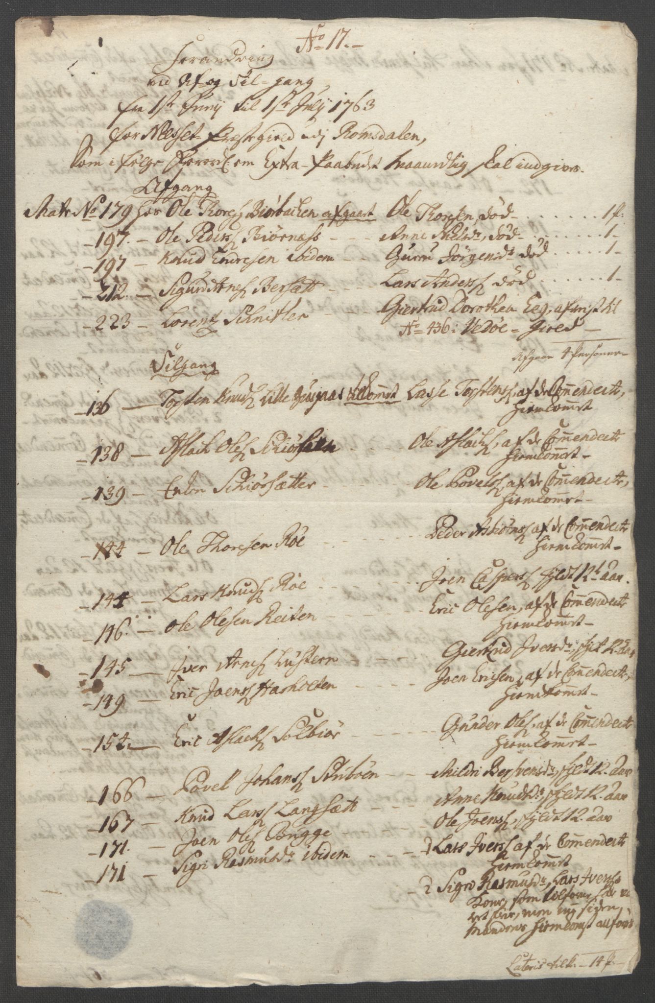 Rentekammeret inntil 1814, Reviderte regnskaper, Fogderegnskap, AV/RA-EA-4092/R55/L3730: Ekstraskatten Romsdal, 1762-1763, p. 396