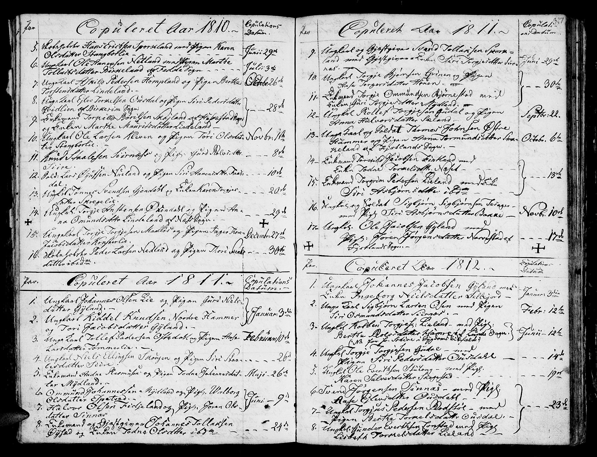 Bakke sokneprestkontor, SAK/1111-0002/F/Fa/Faa/L0002: Parish register (official) no. A 2, 1780-1816, p. 327