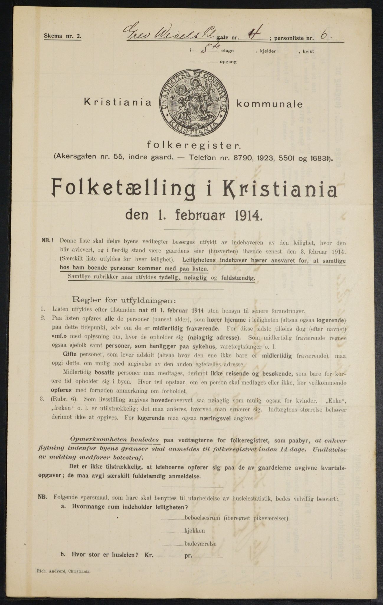 OBA, Municipal Census 1914 for Kristiania, 1914, p. 30009