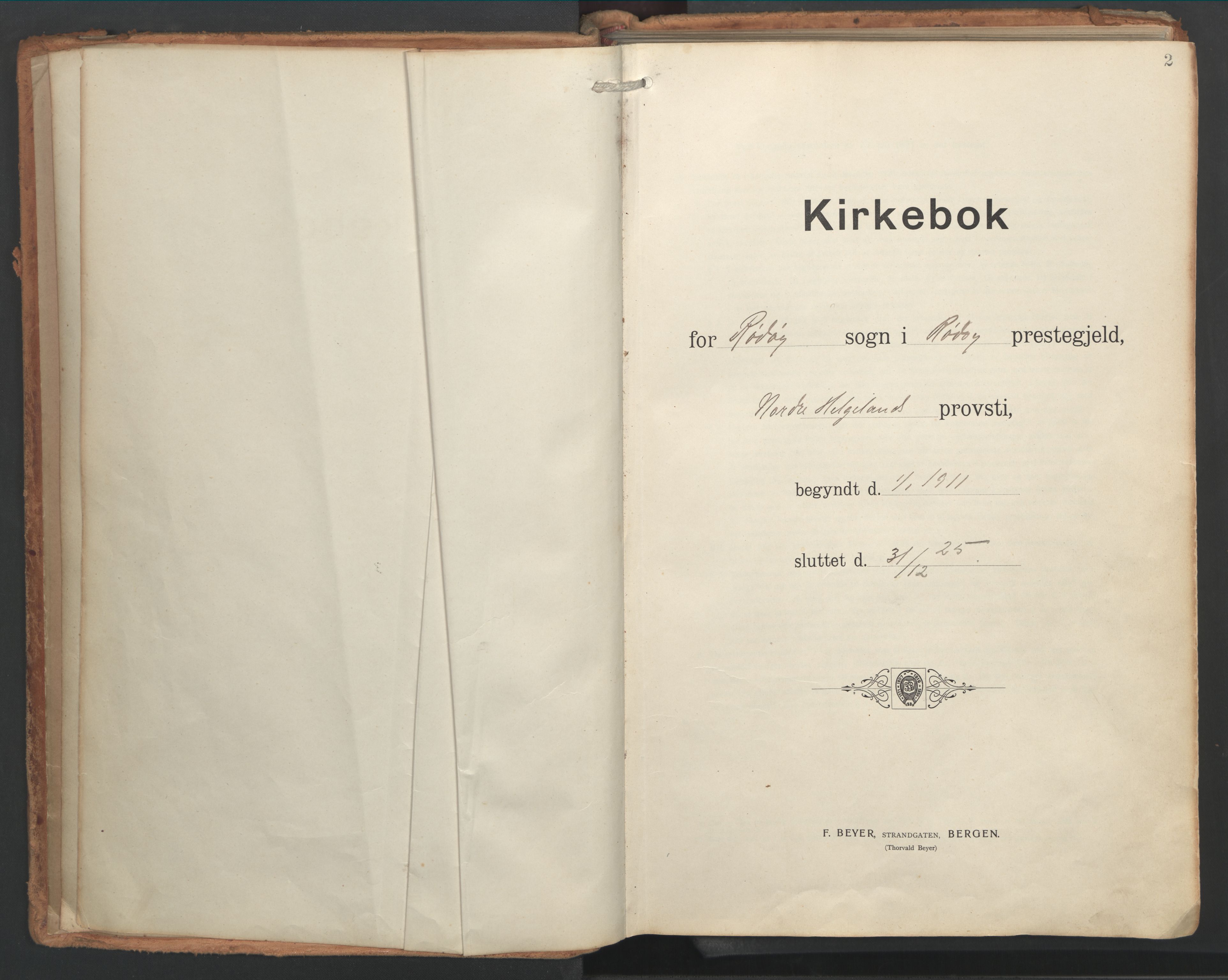 Ministerialprotokoller, klokkerbøker og fødselsregistre - Nordland, SAT/A-1459/841/L0614: Parish register (official) no. 841A17, 1911-1925, p. 2