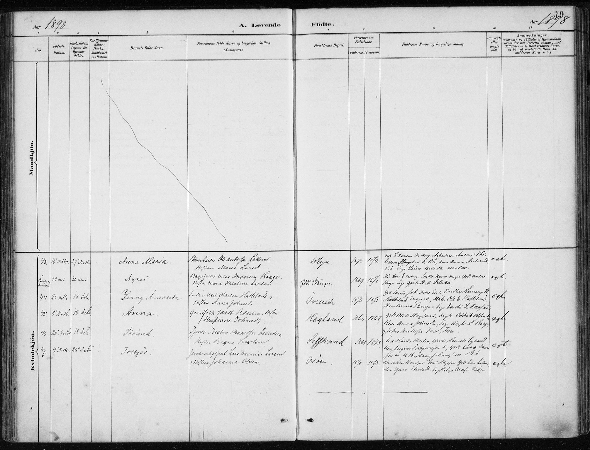 Os sokneprestembete, SAB/A-99929: Parish register (official) no. B 1, 1885-1902, p. 79