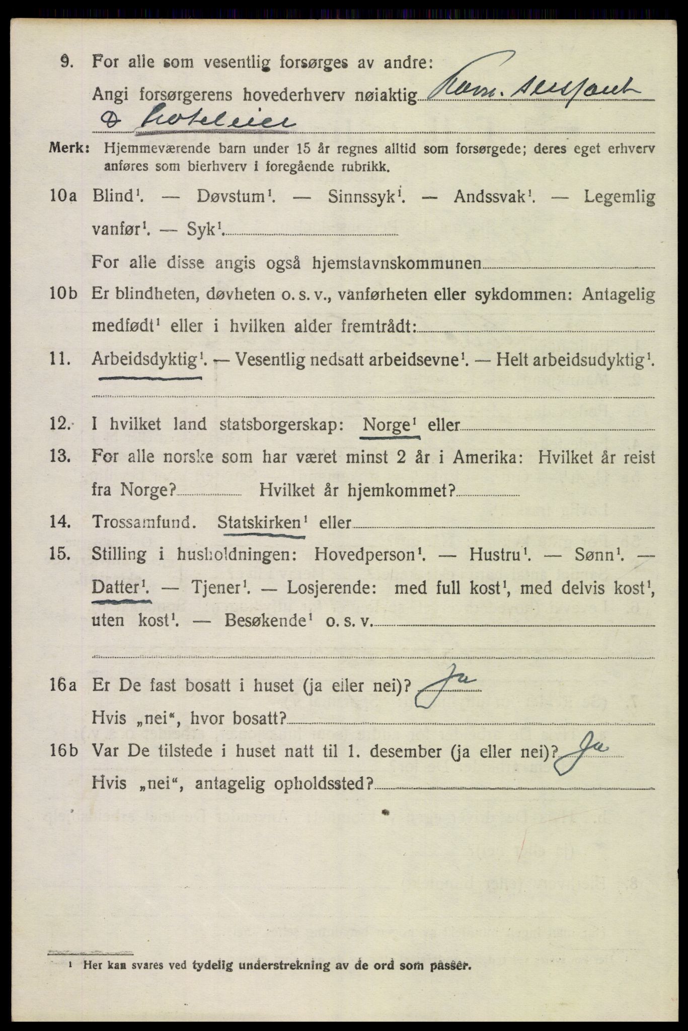 SAH, 1920 census for Engerdal, 1920, p. 1516