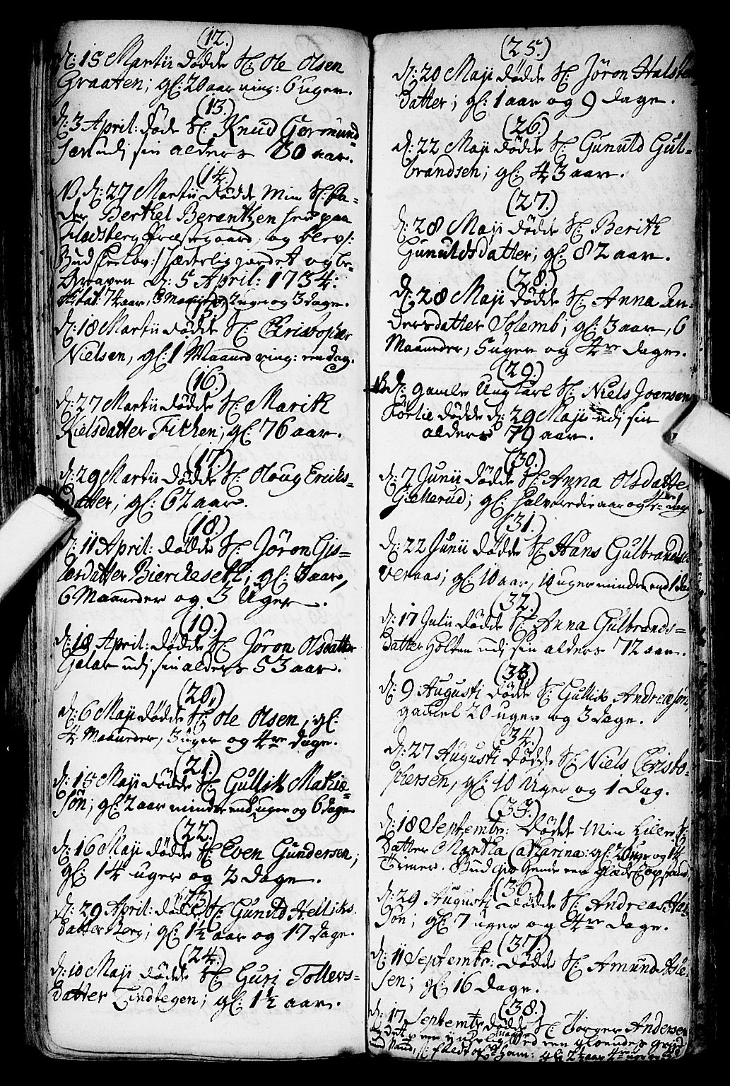 Flesberg kirkebøker, AV/SAKO-A-18/F/Fa/L0002: Parish register (official) no. I 2, 1726-1747