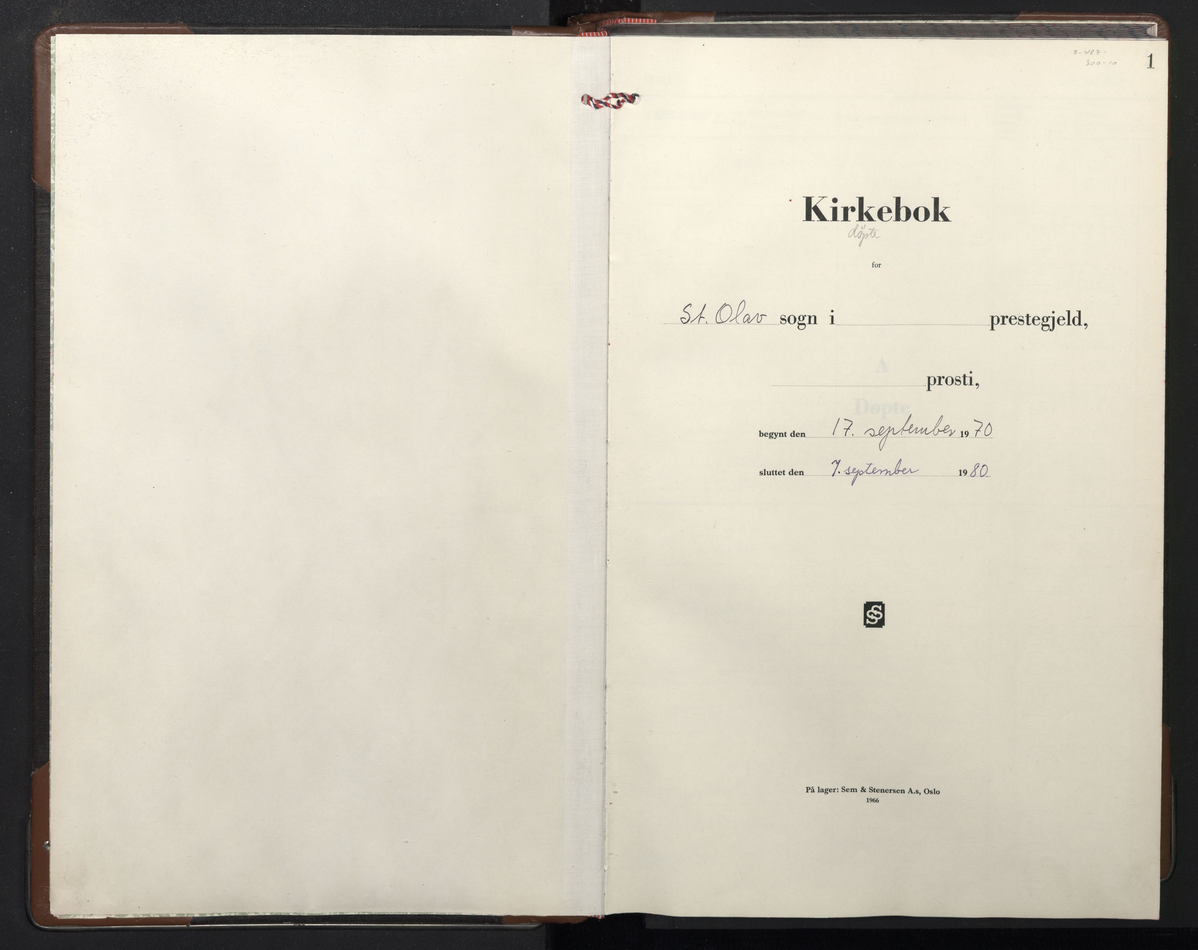 St. Olavs Sokneprestembete, SAB/A-78101/H/Hab: Parish register (copy) no. A 2, 1970-1980, p. 0b-1a