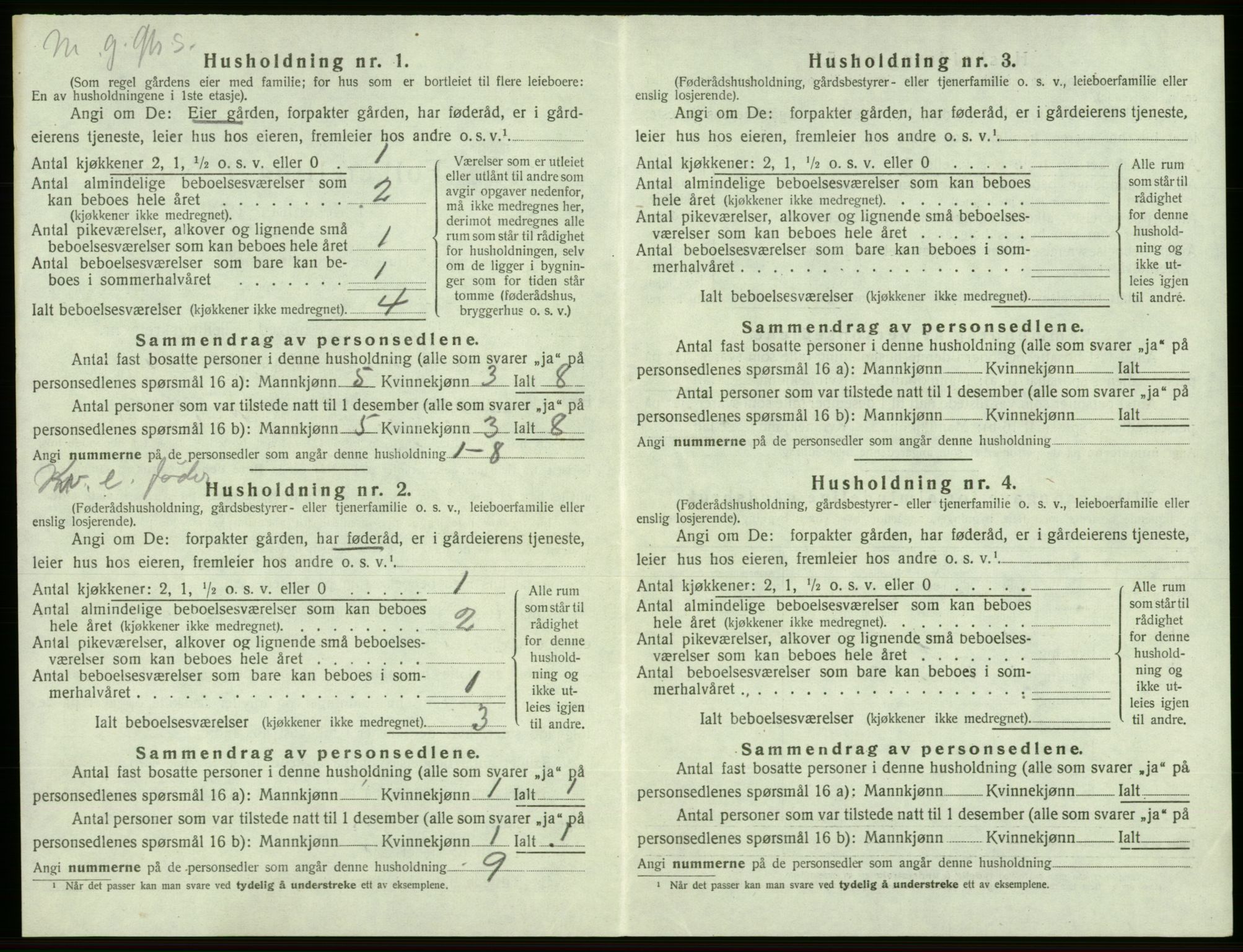 SAB, 1920 census for Sveio, 1920, p. 308