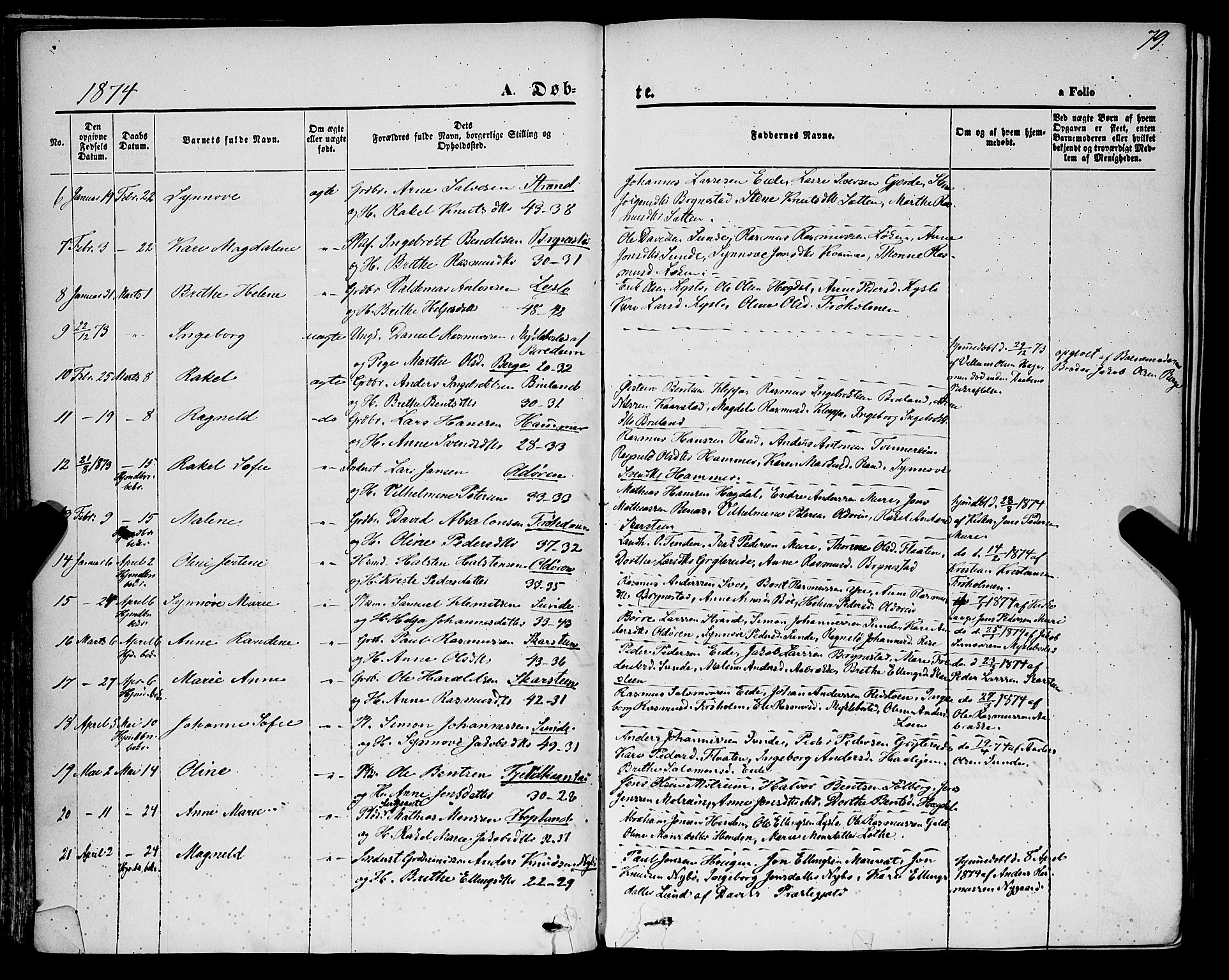 Innvik sokneprestembete, AV/SAB-A-80501: Parish register (official) no. A 6, 1865-1878, p. 79