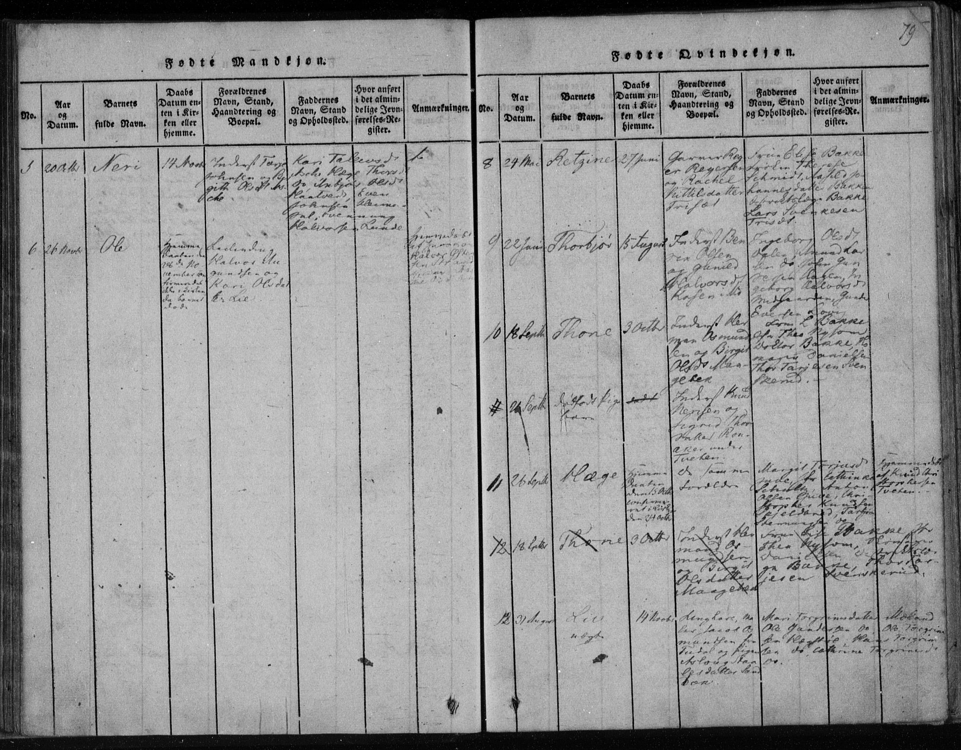 Lårdal kirkebøker, SAKO/A-284/F/Fa/L0005: Parish register (official) no. I 5, 1815-1860, p. 79